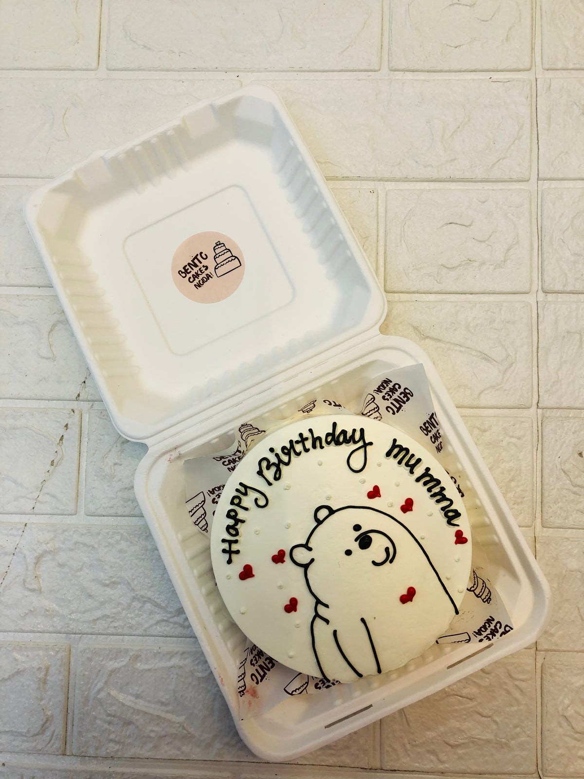 Bear Theme Moms Birthday Bento Cake