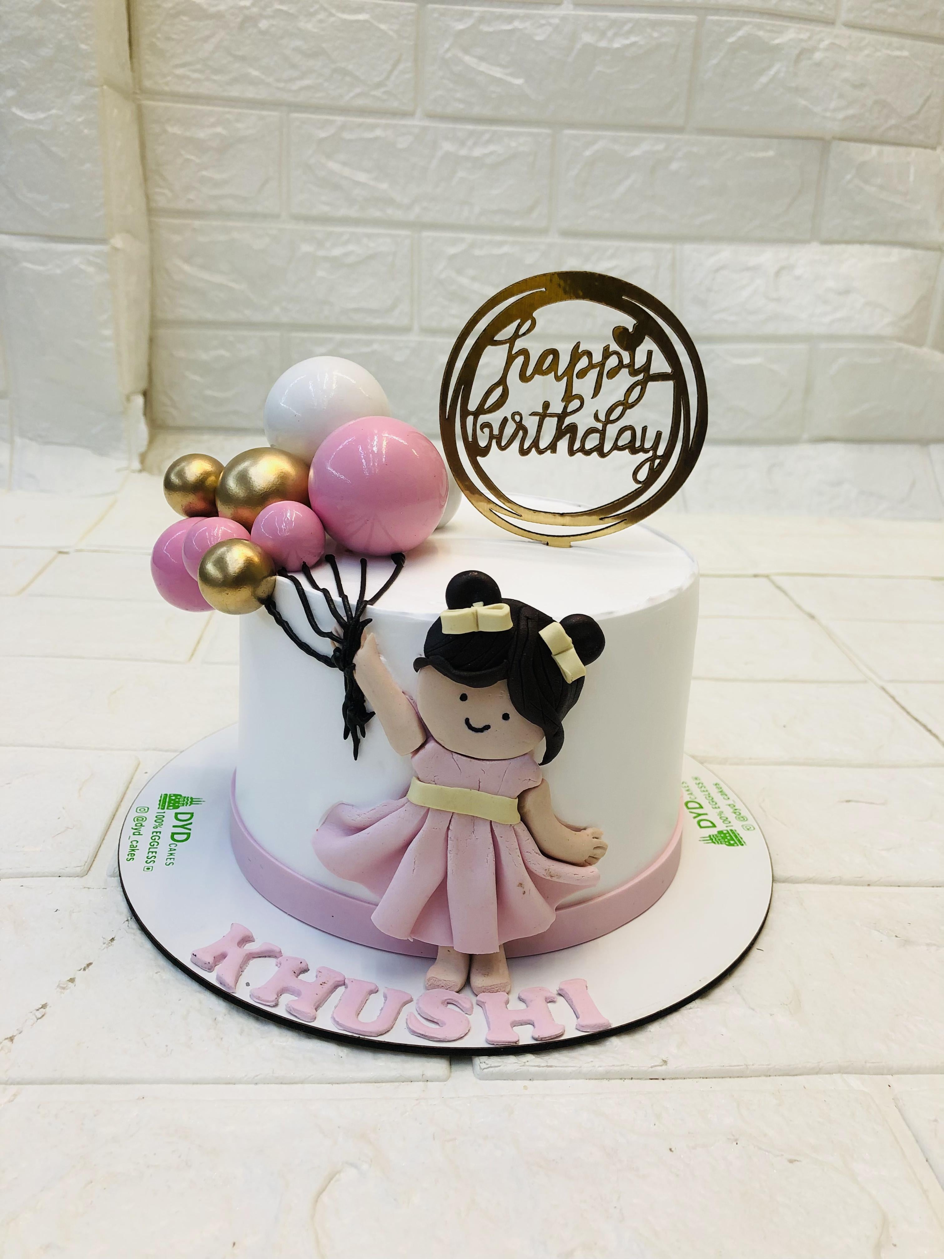 Girl With Balloon Cake