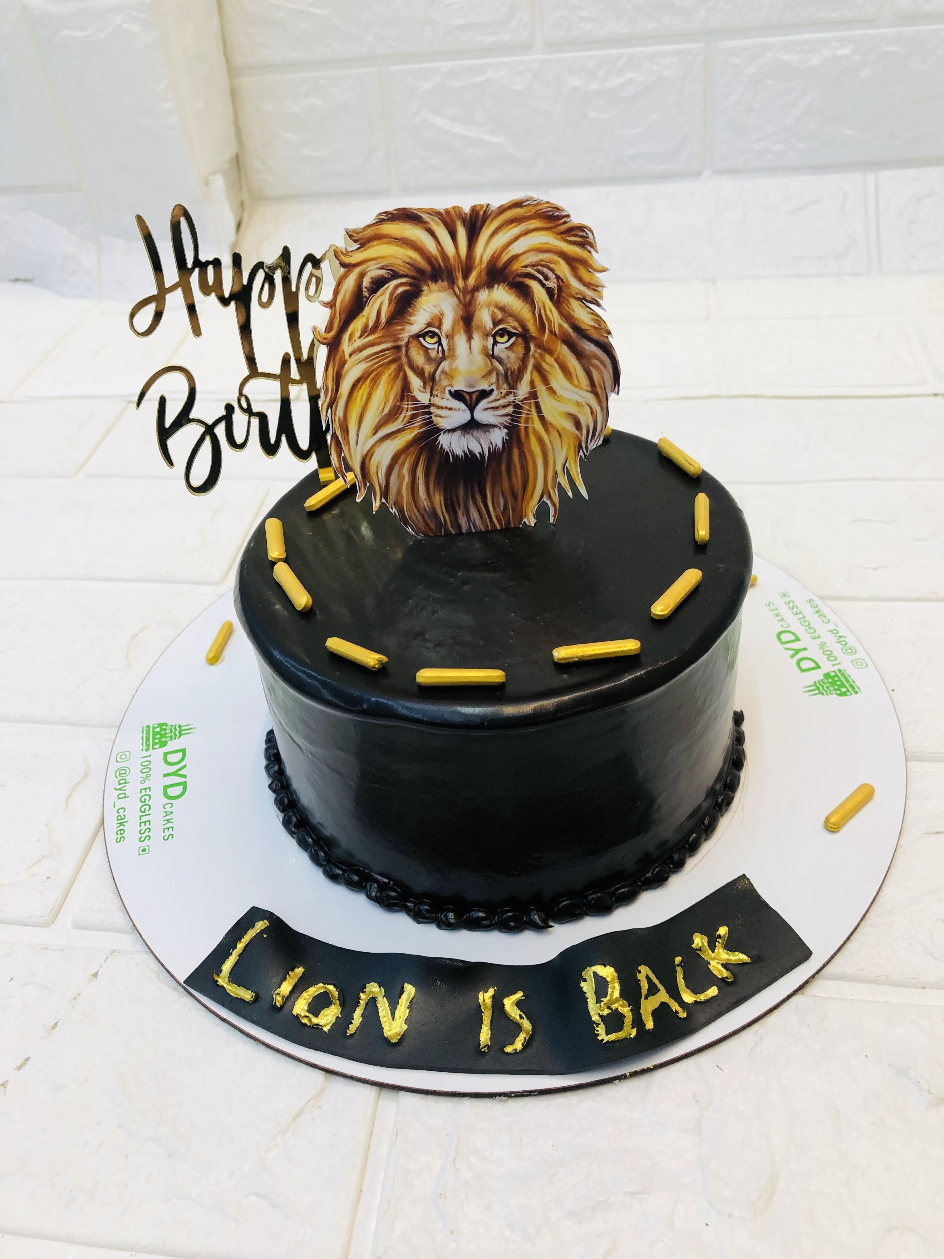 Black Lion Design Cake