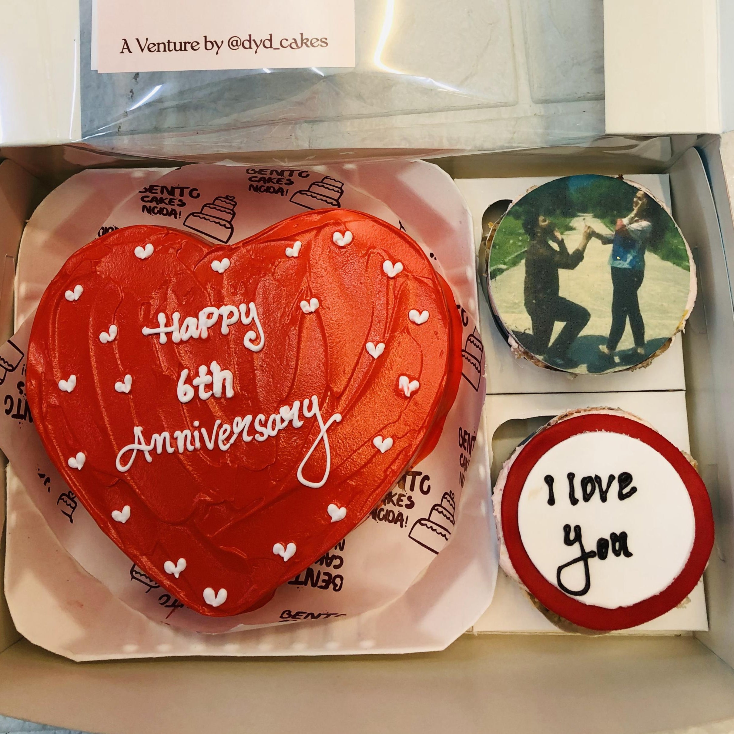 Anniversary Heart Mini Bento Combo Cake