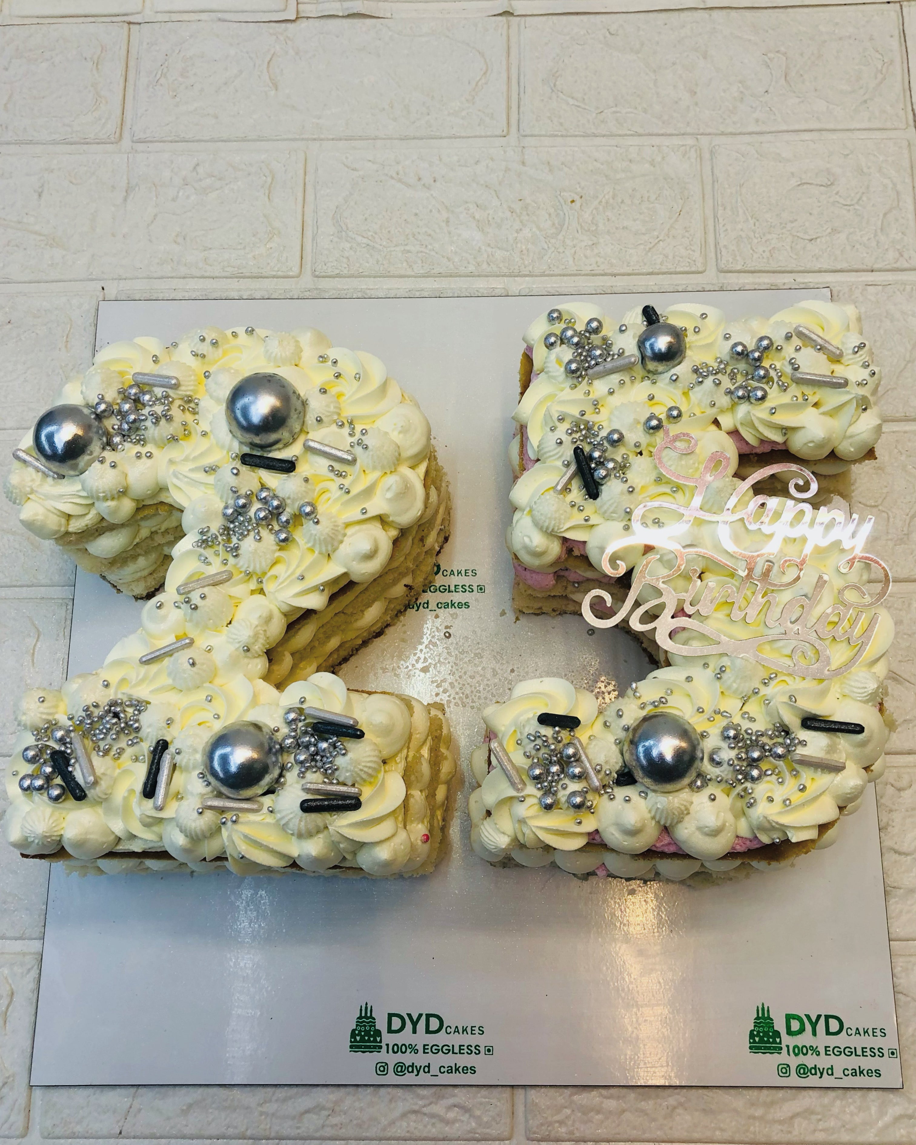 White Truffle Cake With Silver Balls