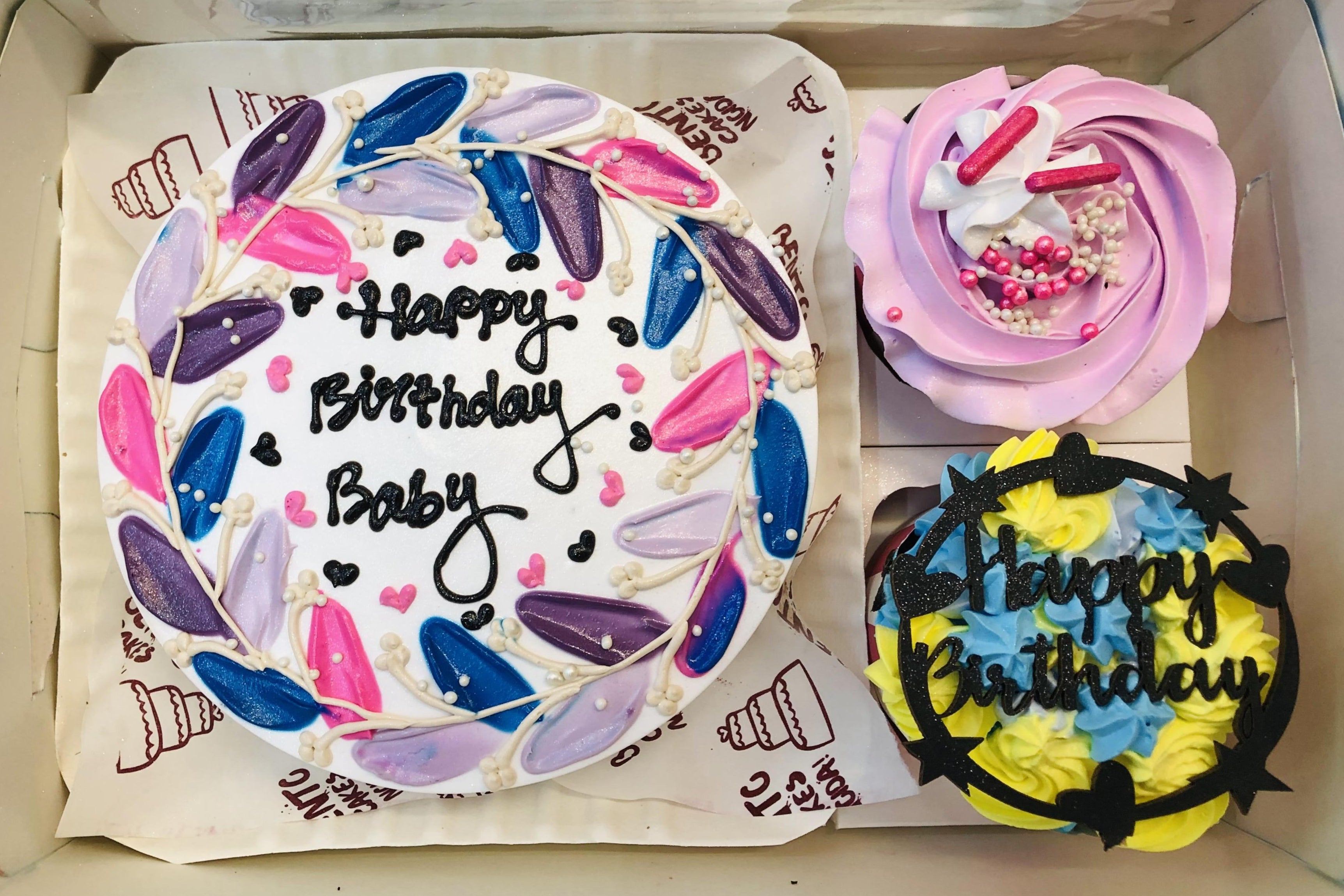 Floral Design Bento Combo Cake