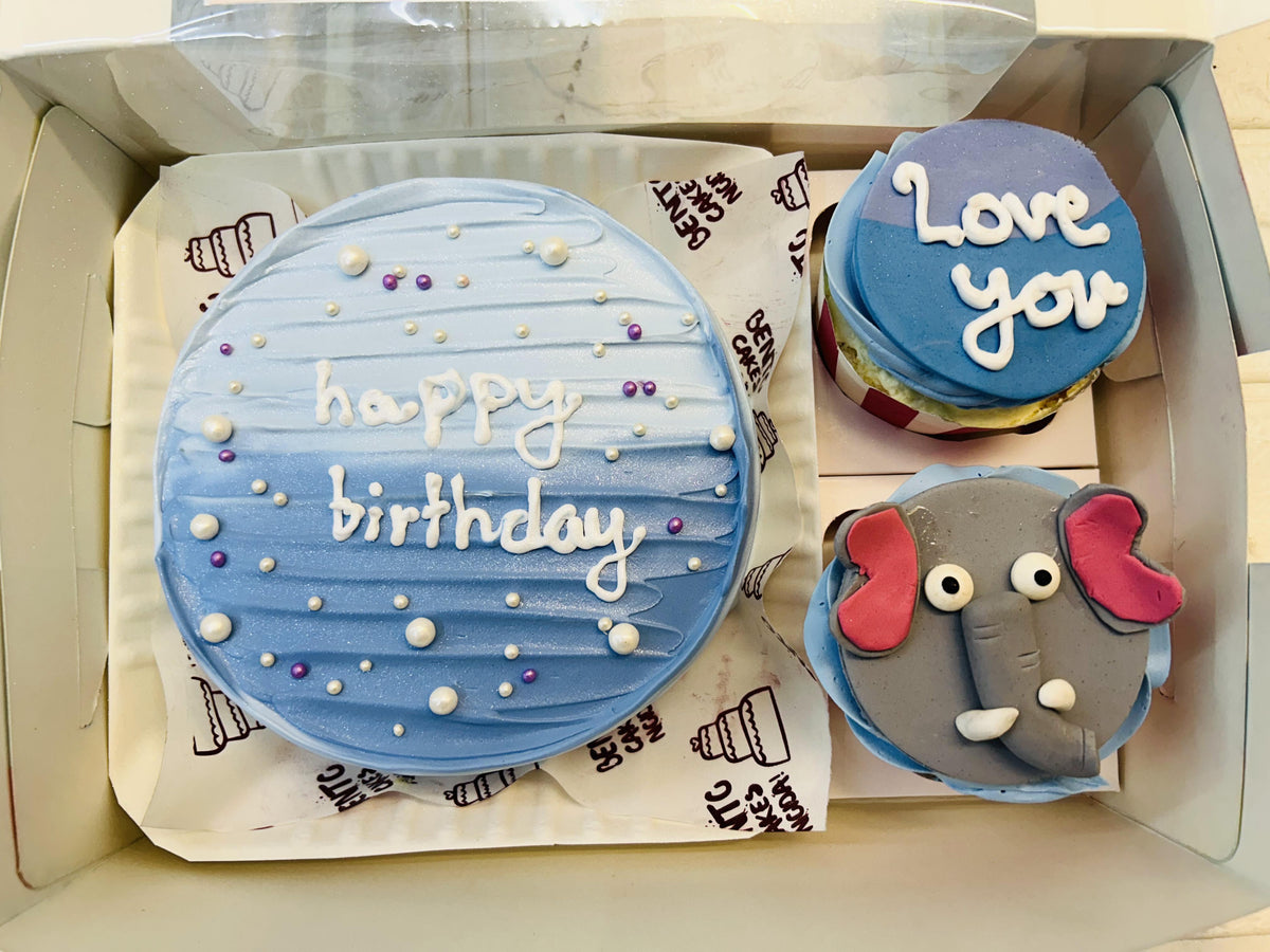 Elephant Design Mini Bento Combo Cake