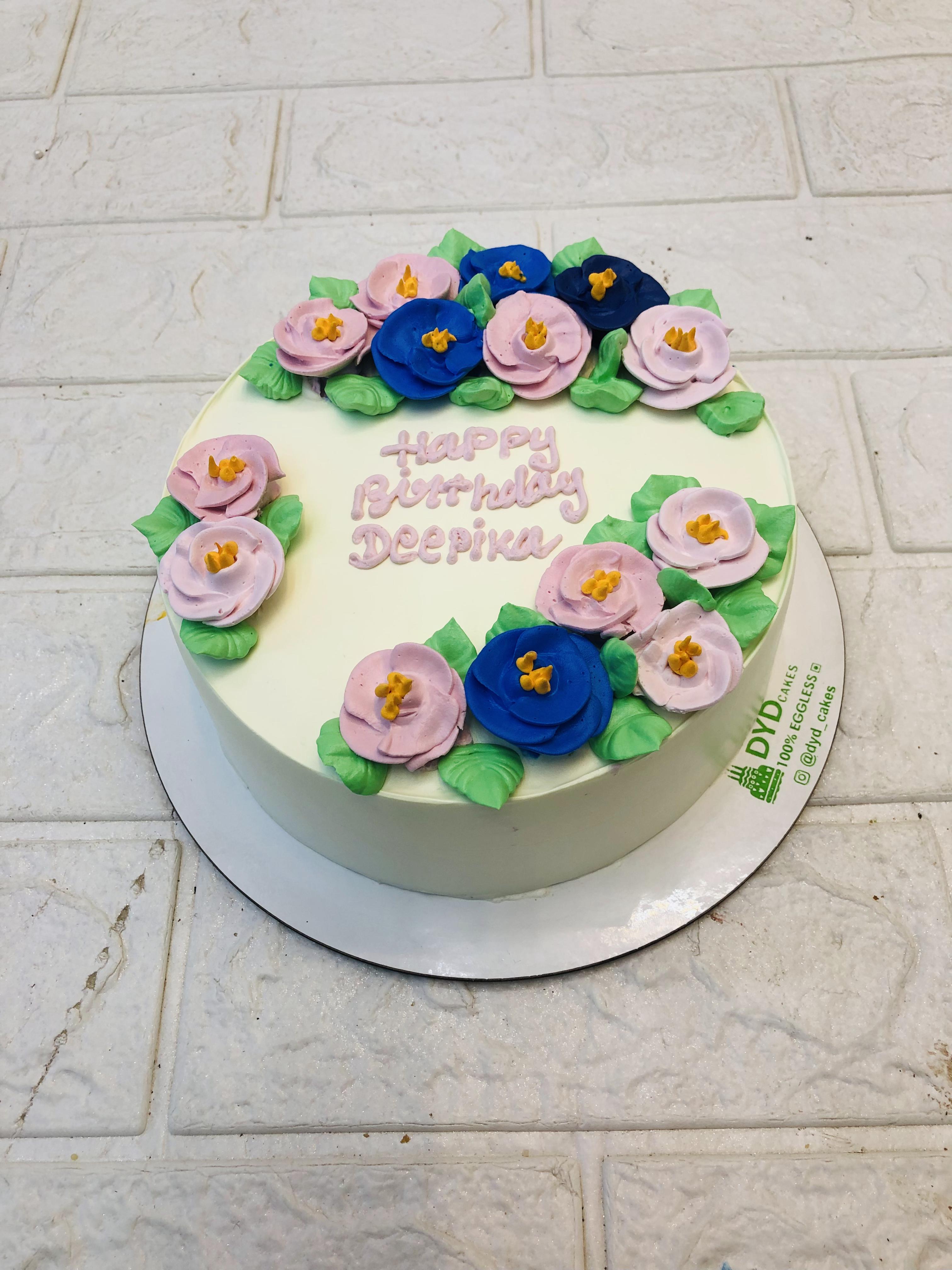 Flower Design Fresh Made Cake 1