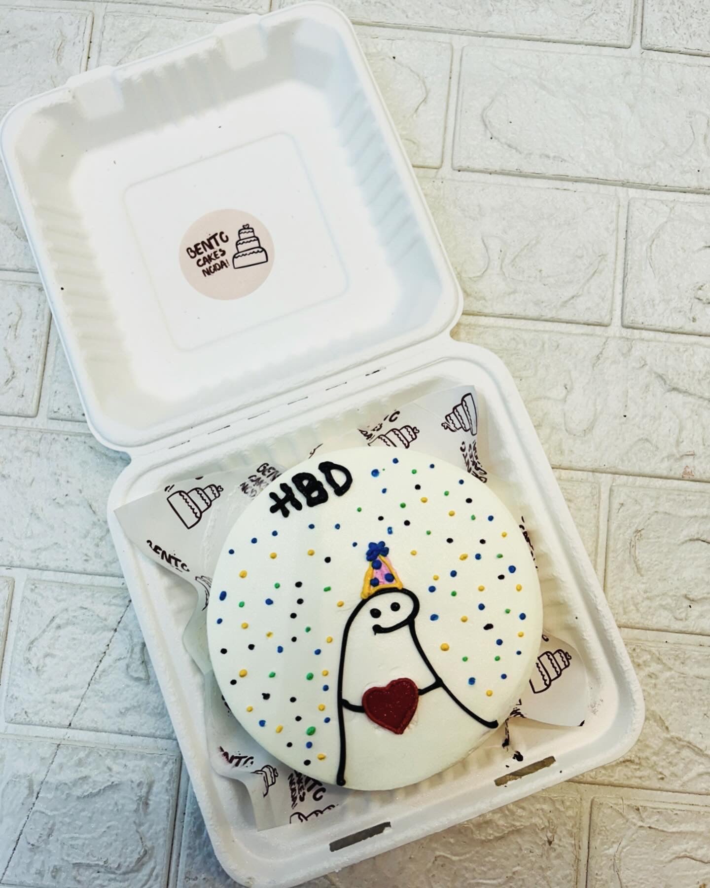 Mimi Aesthetic Birthday white Bento Cake
