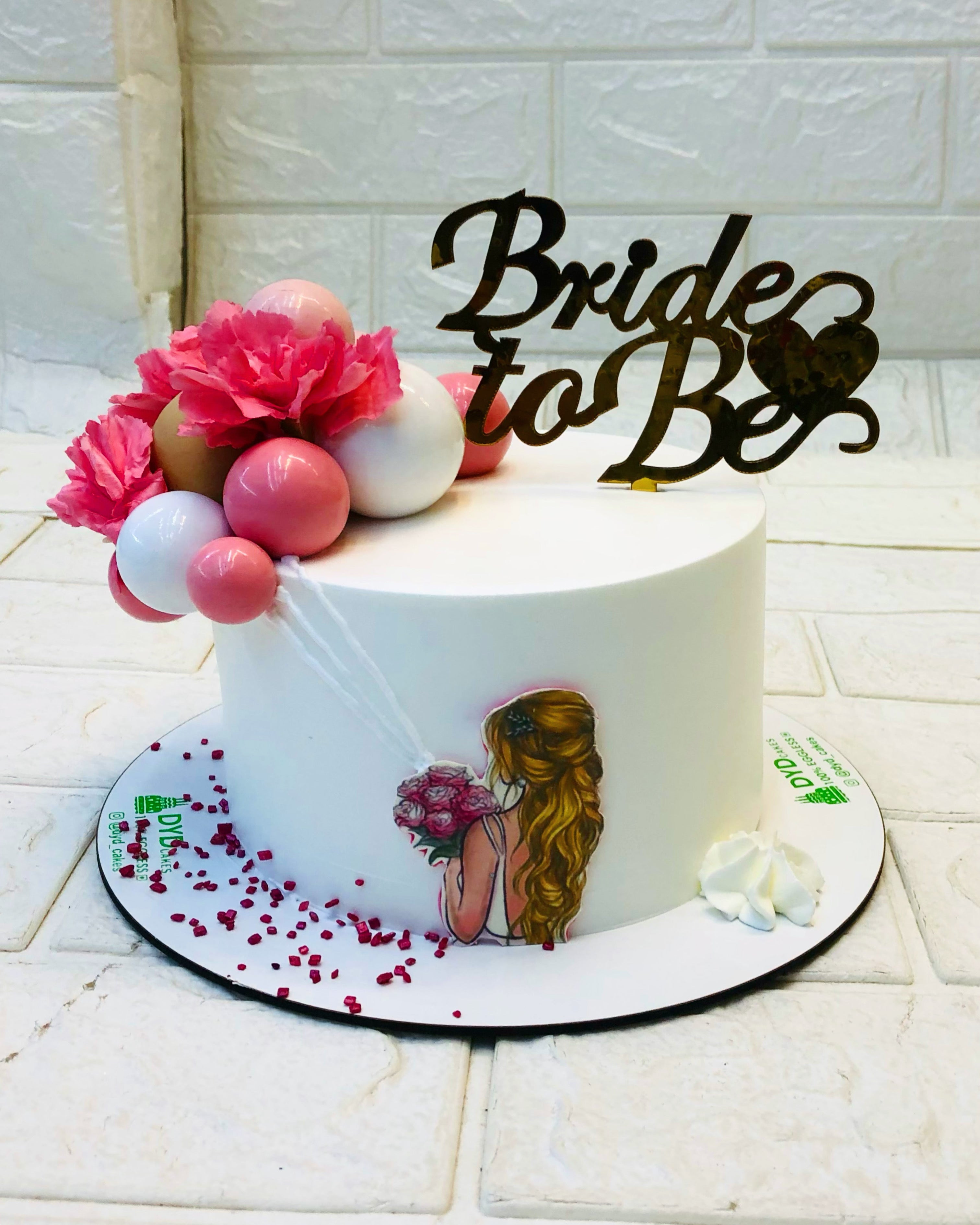 Basic Floral Bride To Be Cake