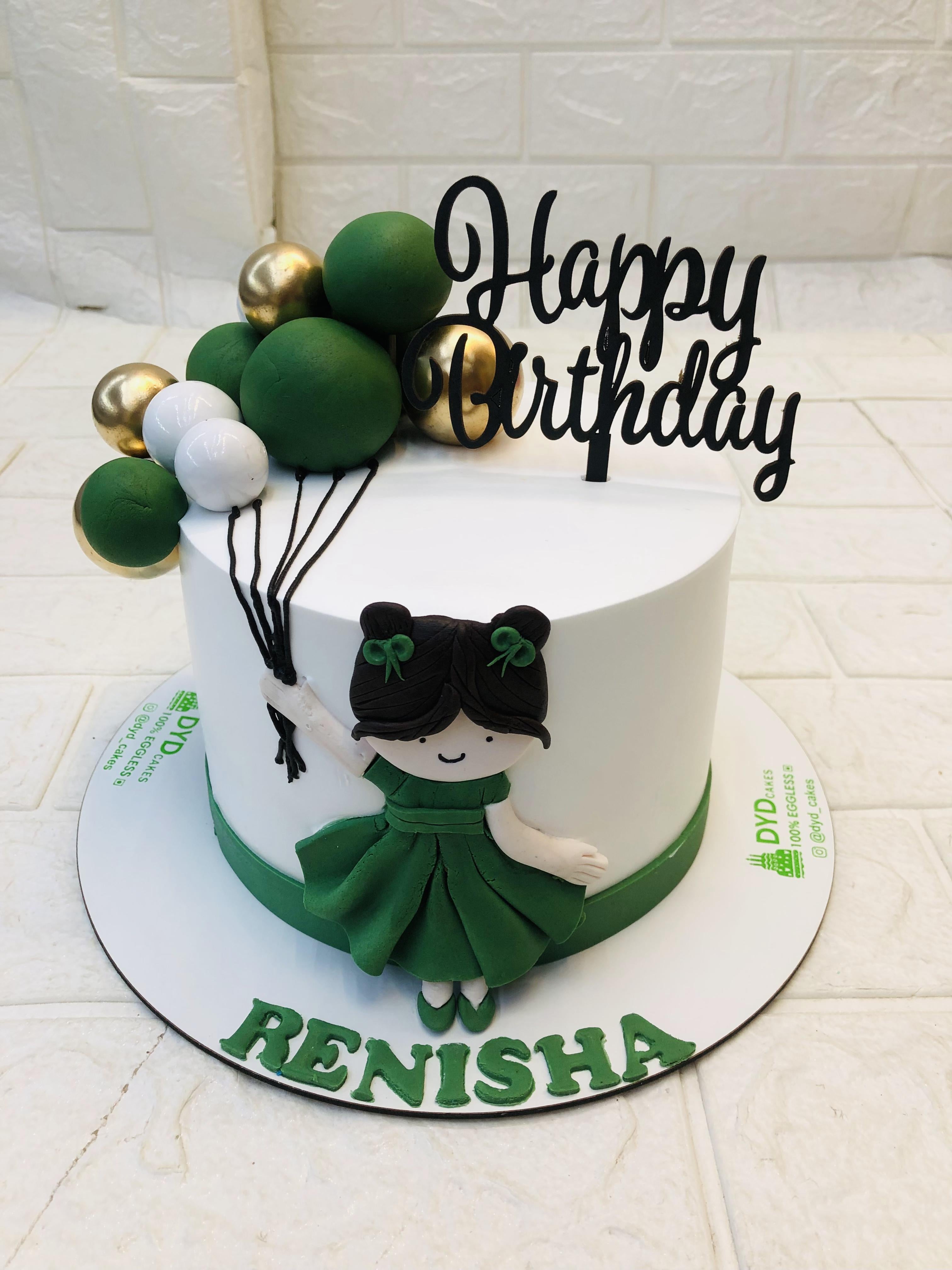 Girl With Balloons Cake 2