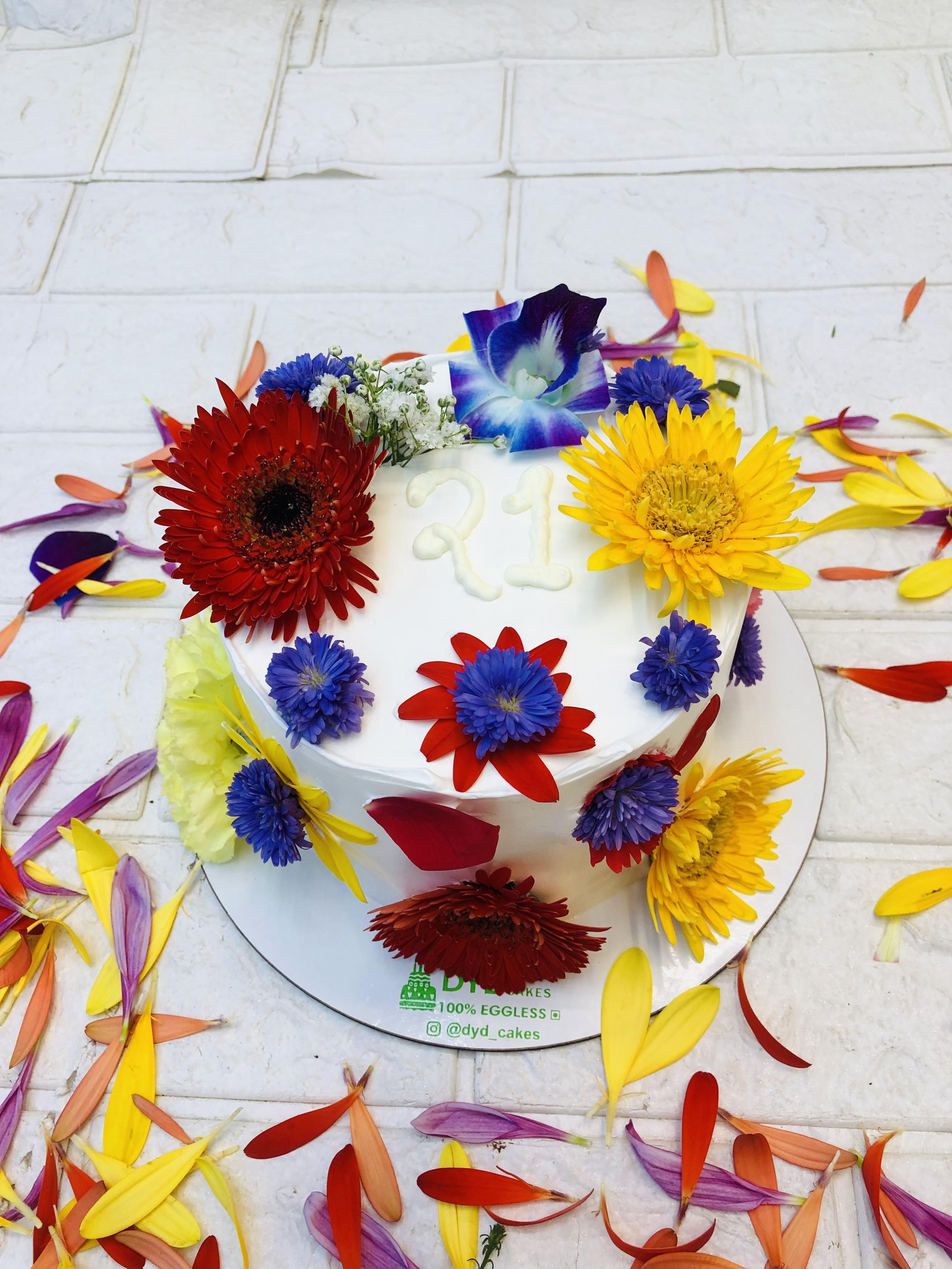 Premium Flowers Photo Cake