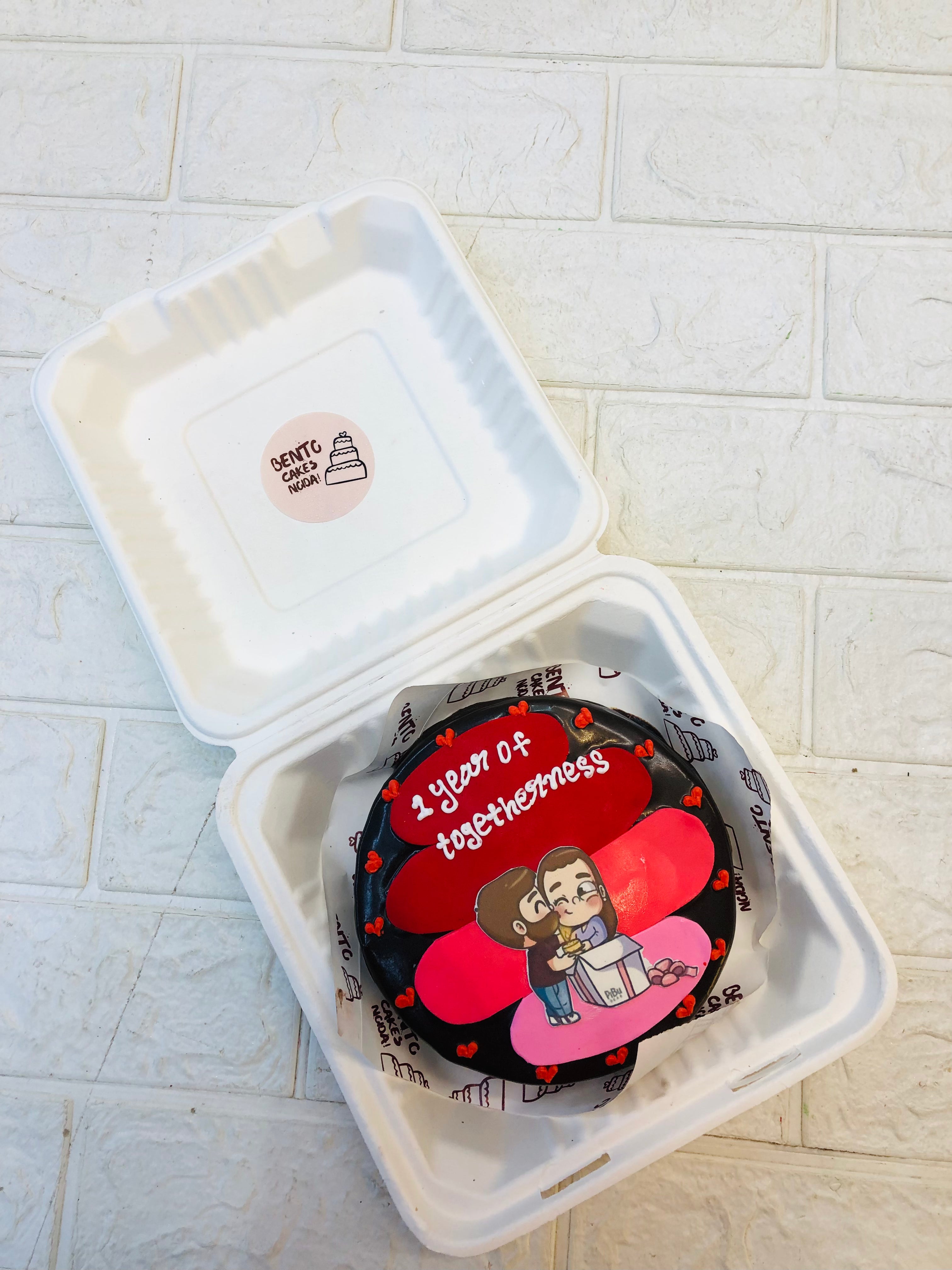 First Anniversary Theme red Bento Cake
