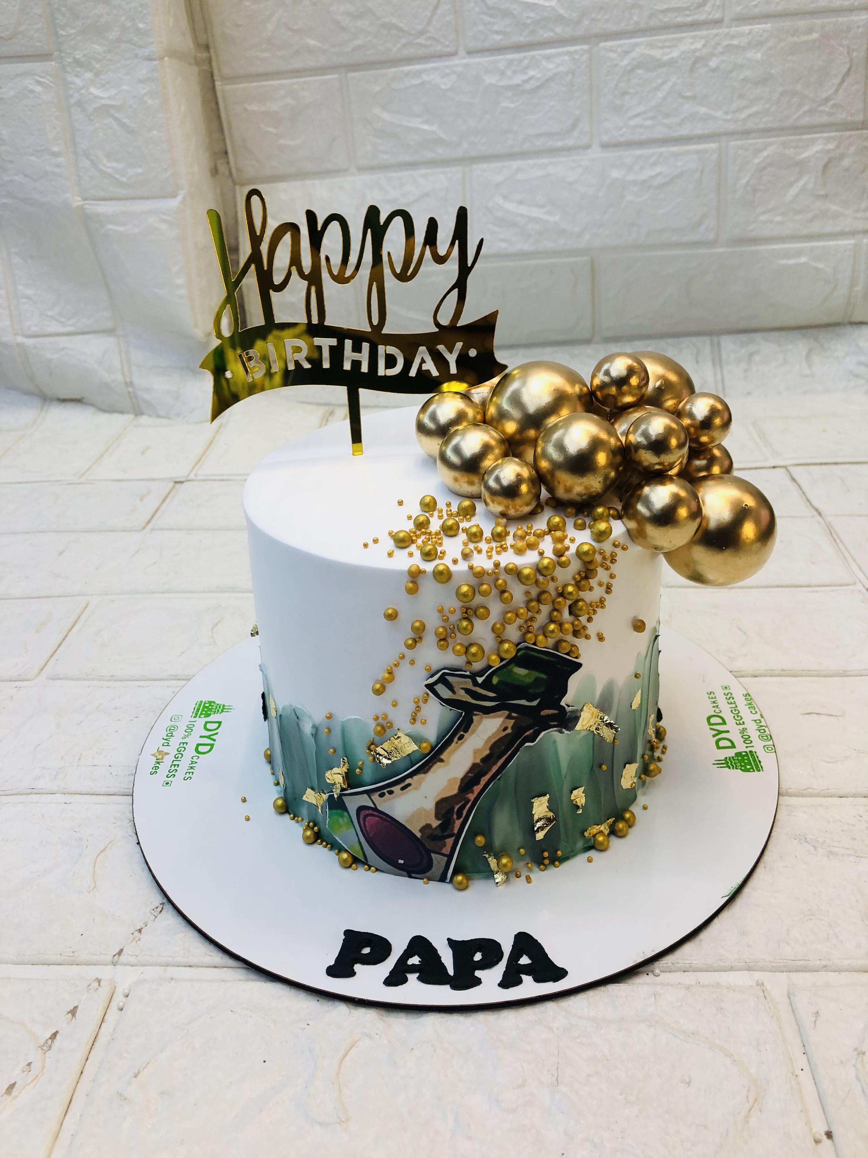 Golden Balls In White Cake