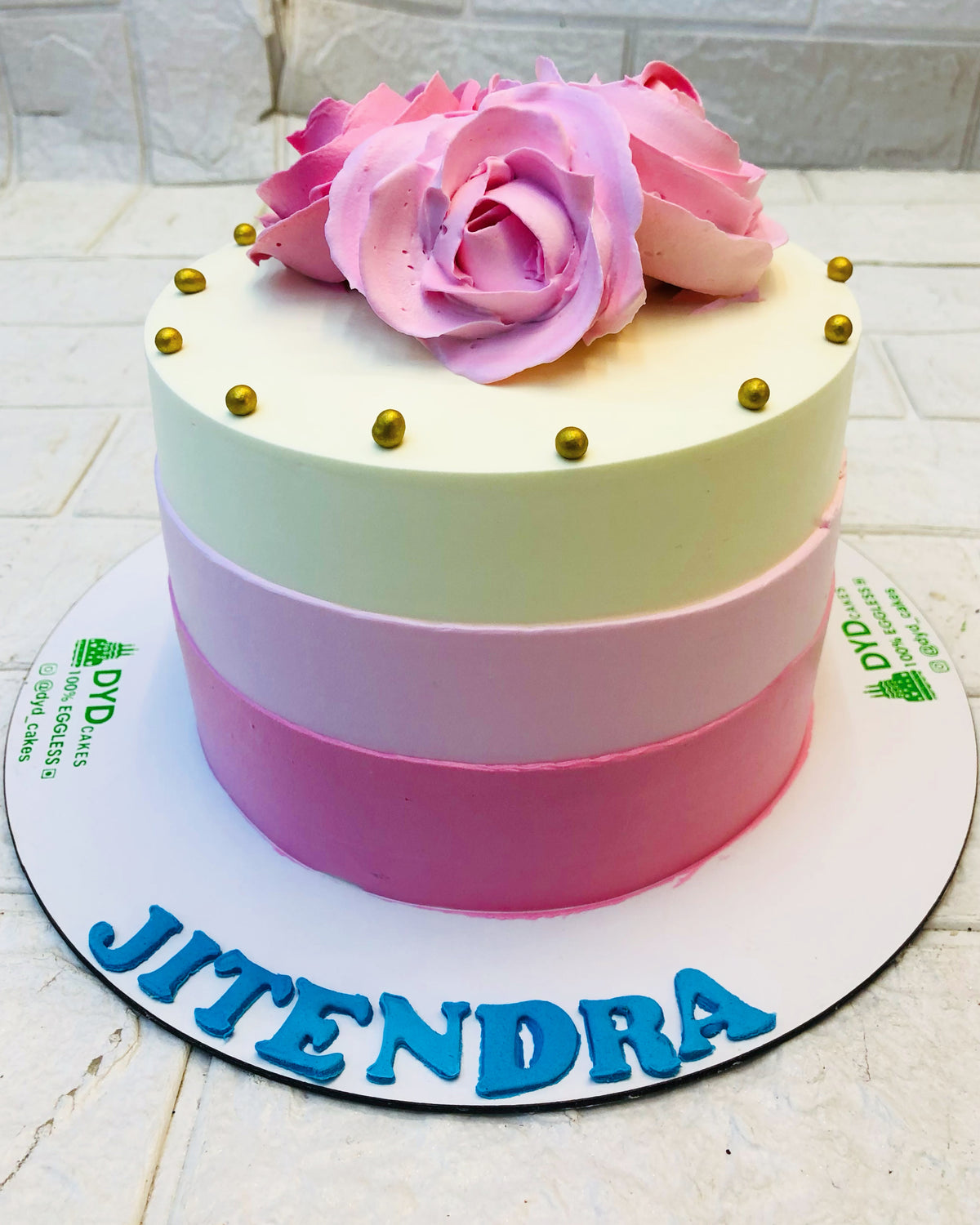 Pink Flowers Theme Cake