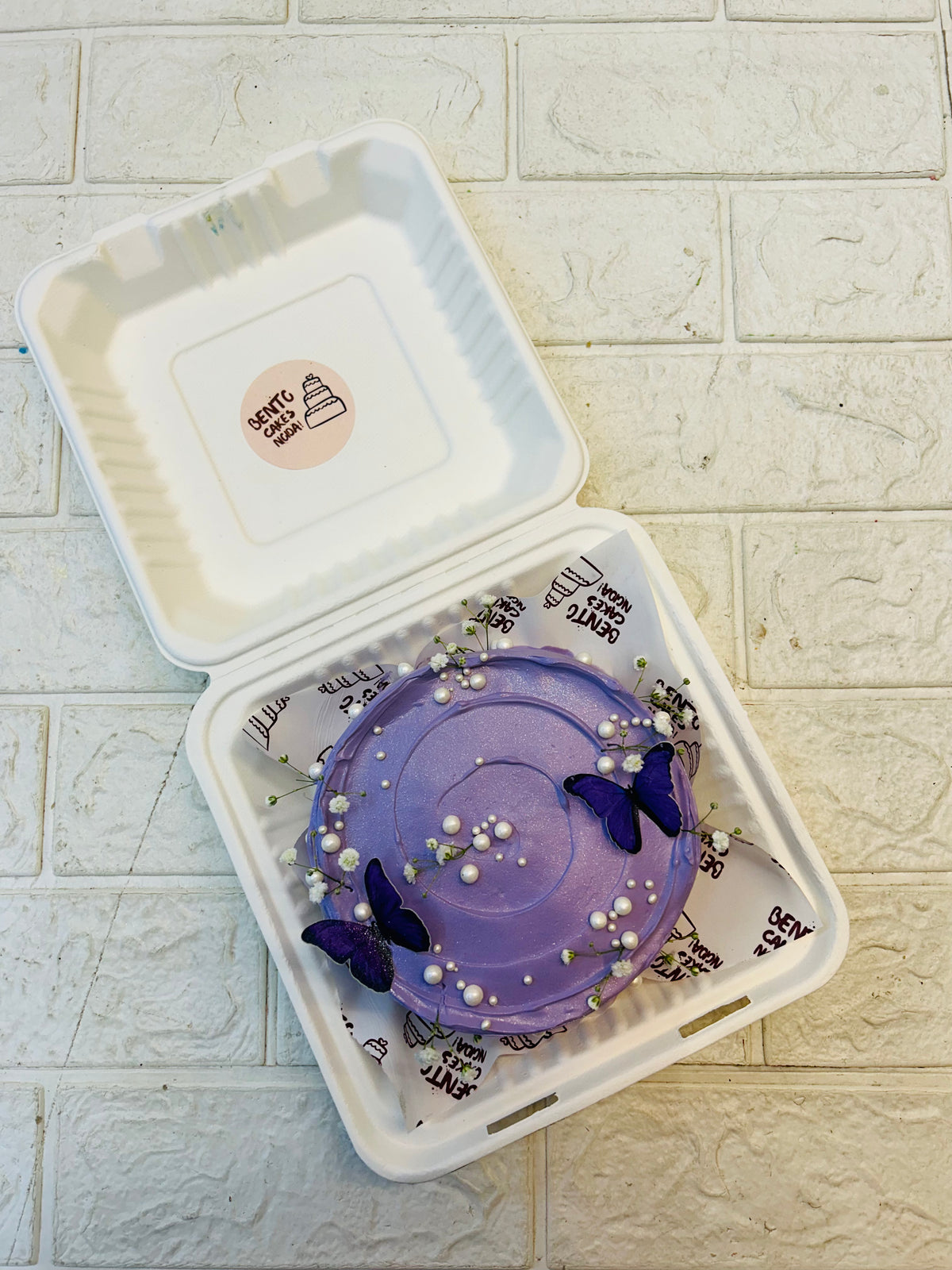 Aesthetic Butterfly Purple Bento Cake