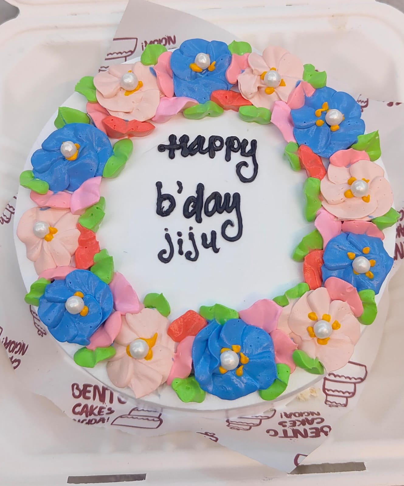 Fresh Flower Fruit Cake