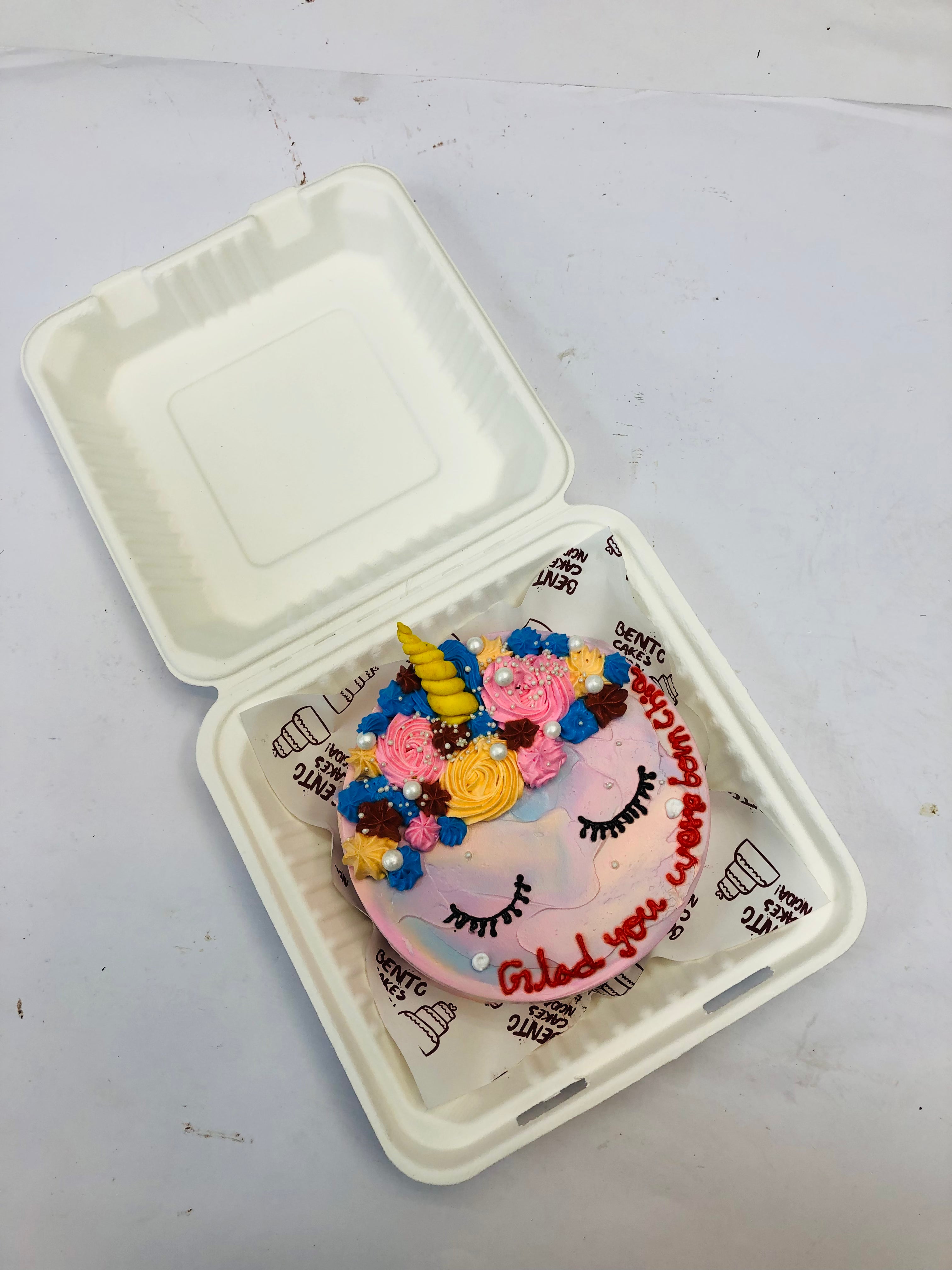Cute Unicorn Theme Kids Bento Cake
