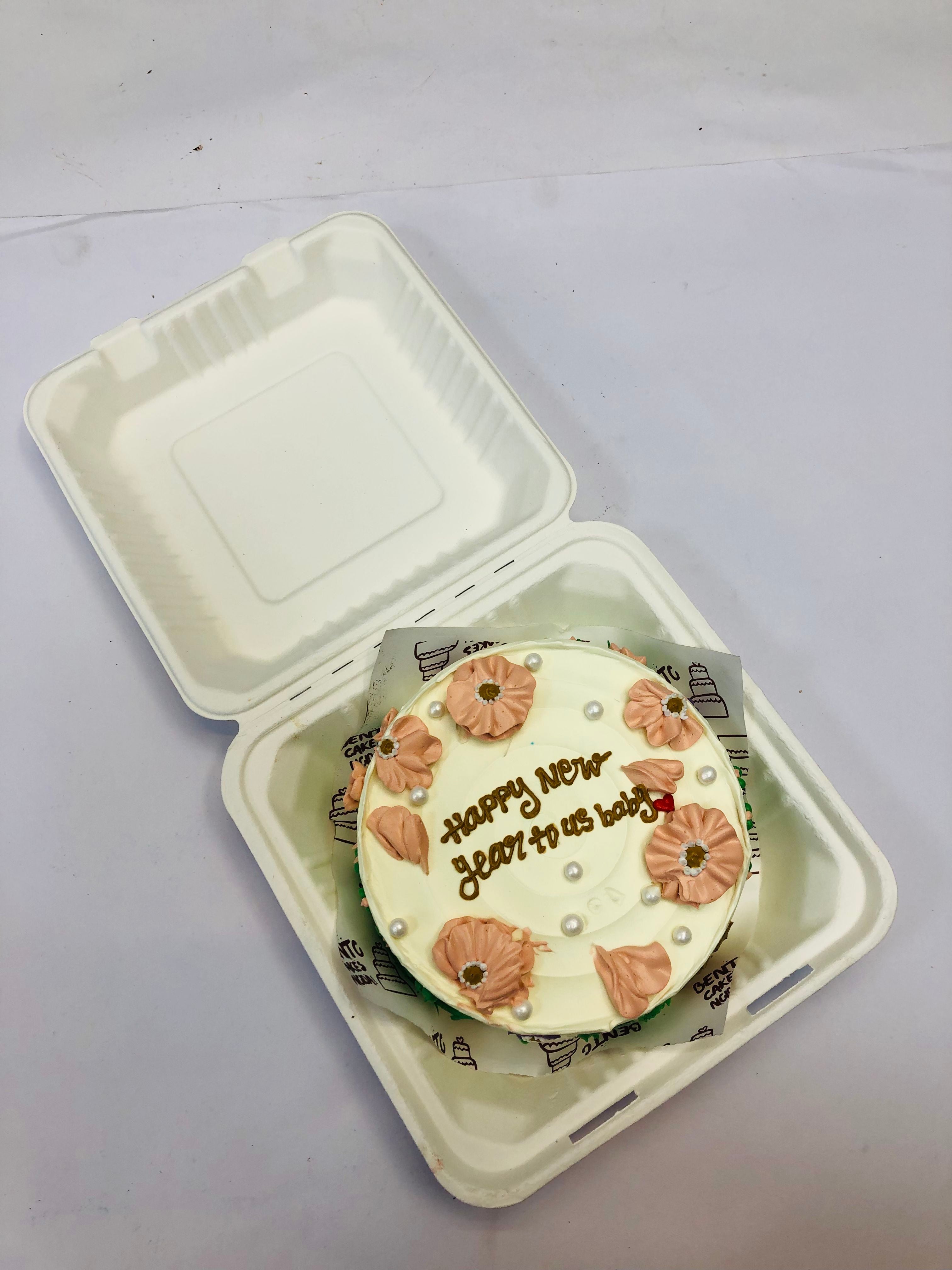 Brown Florals Theme Bento Cake