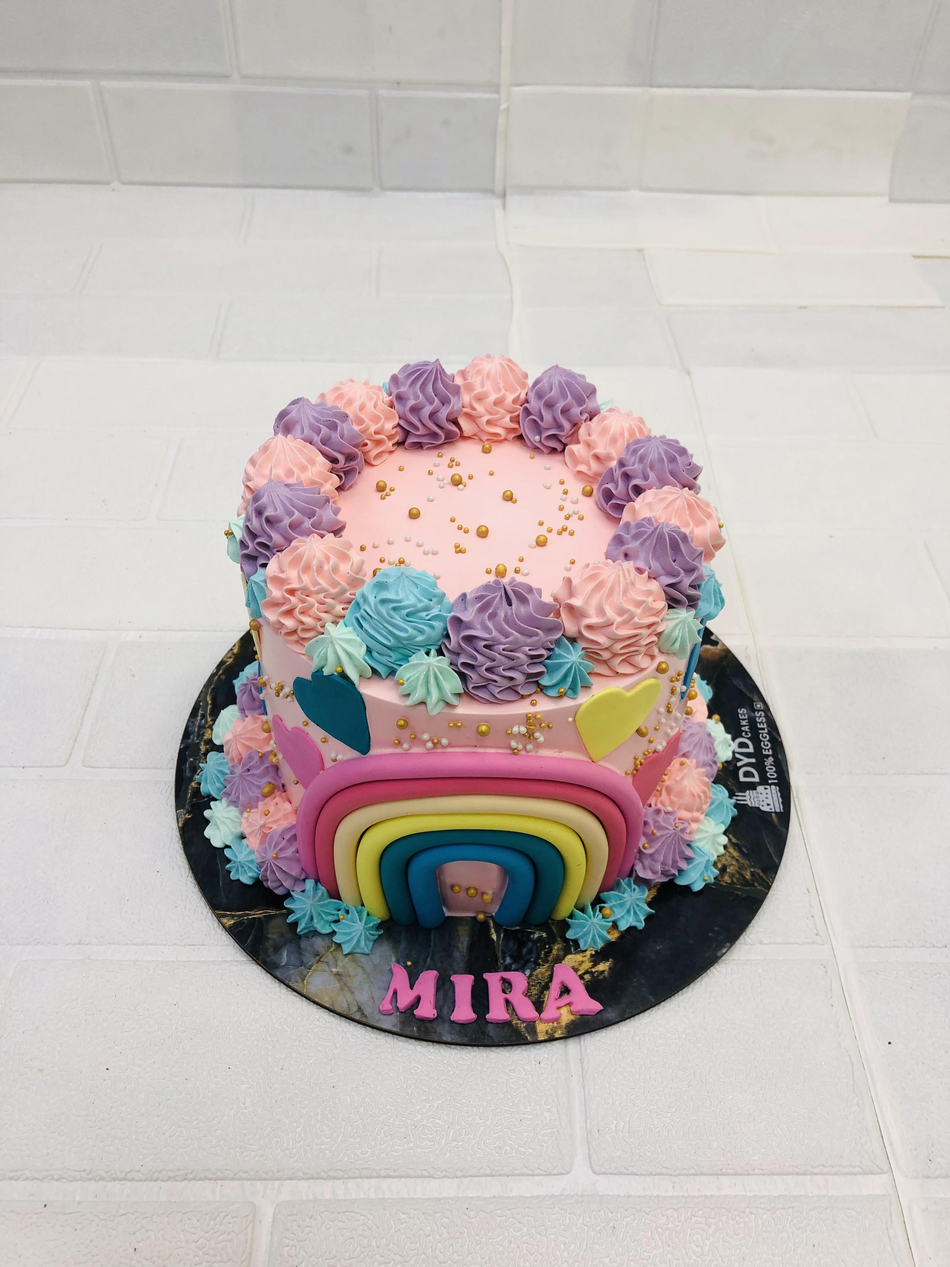 Rainbow Theme Truffle Cake
