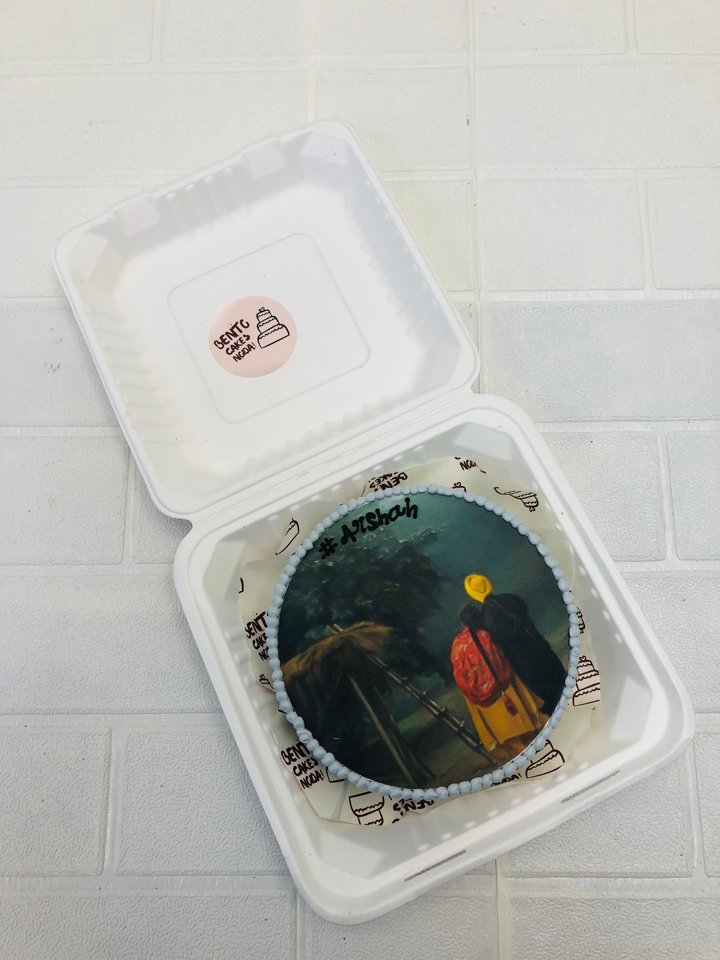 Love Theme Photo Bento Cake