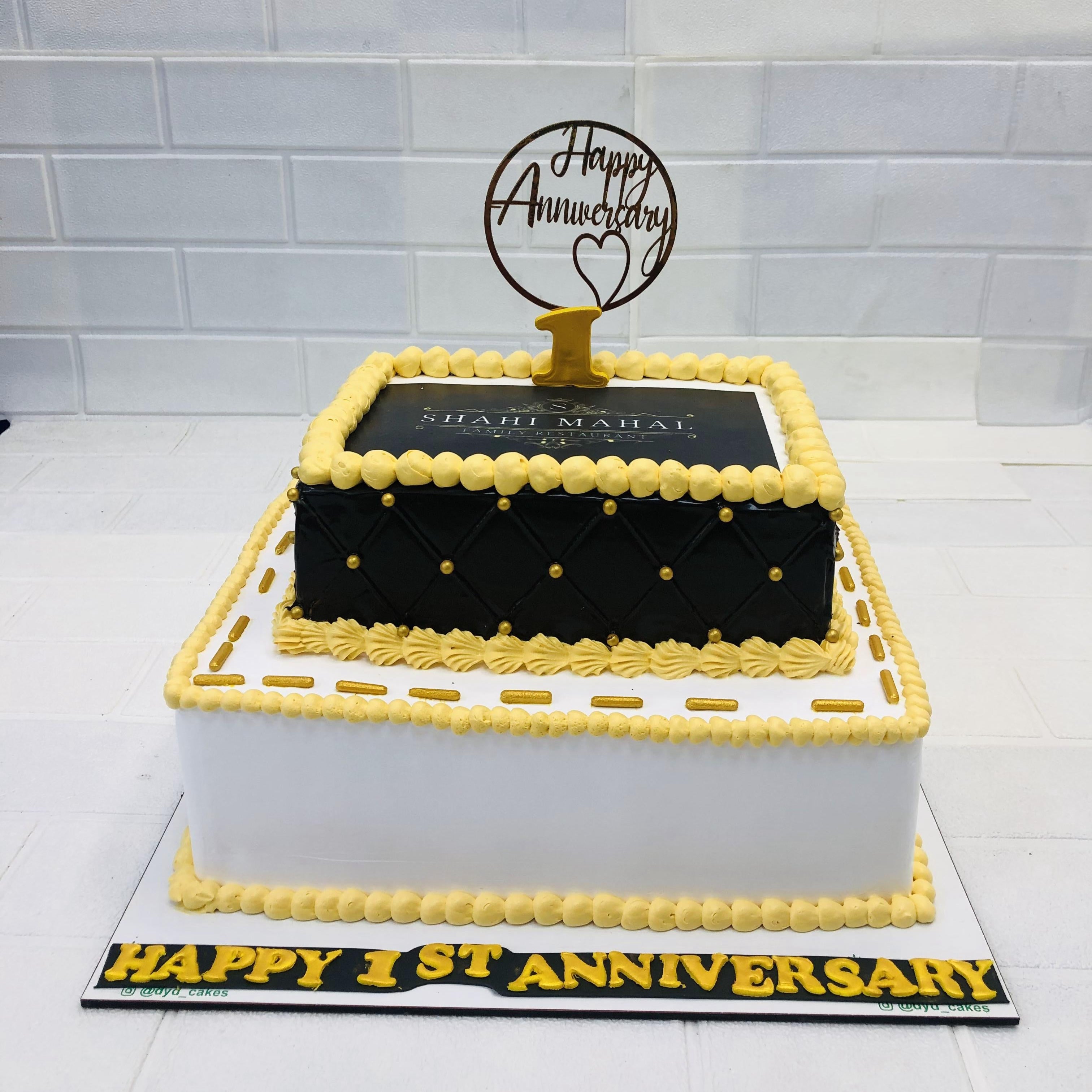 Black Golden Anniversary Cake