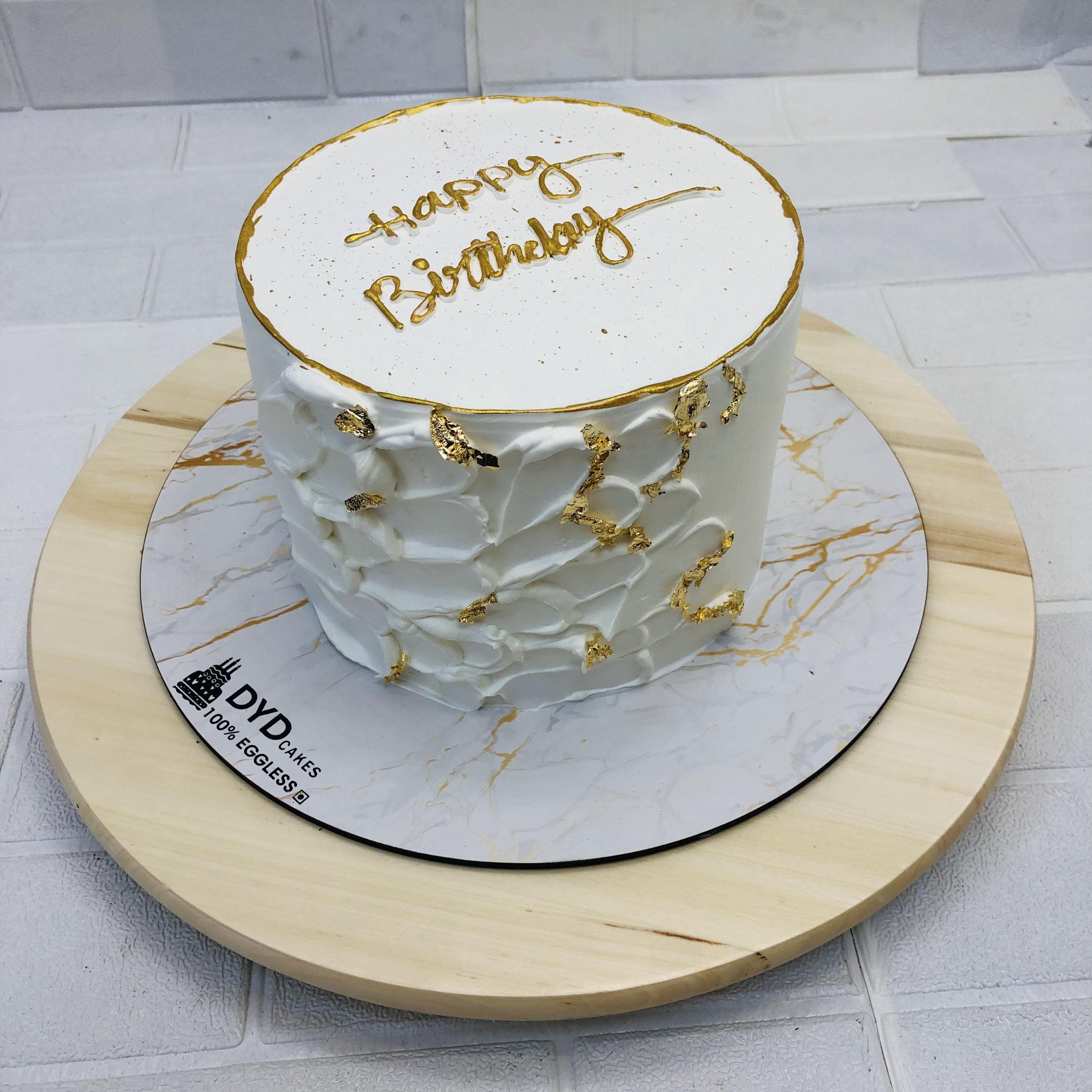 White & Gold Bento Cake