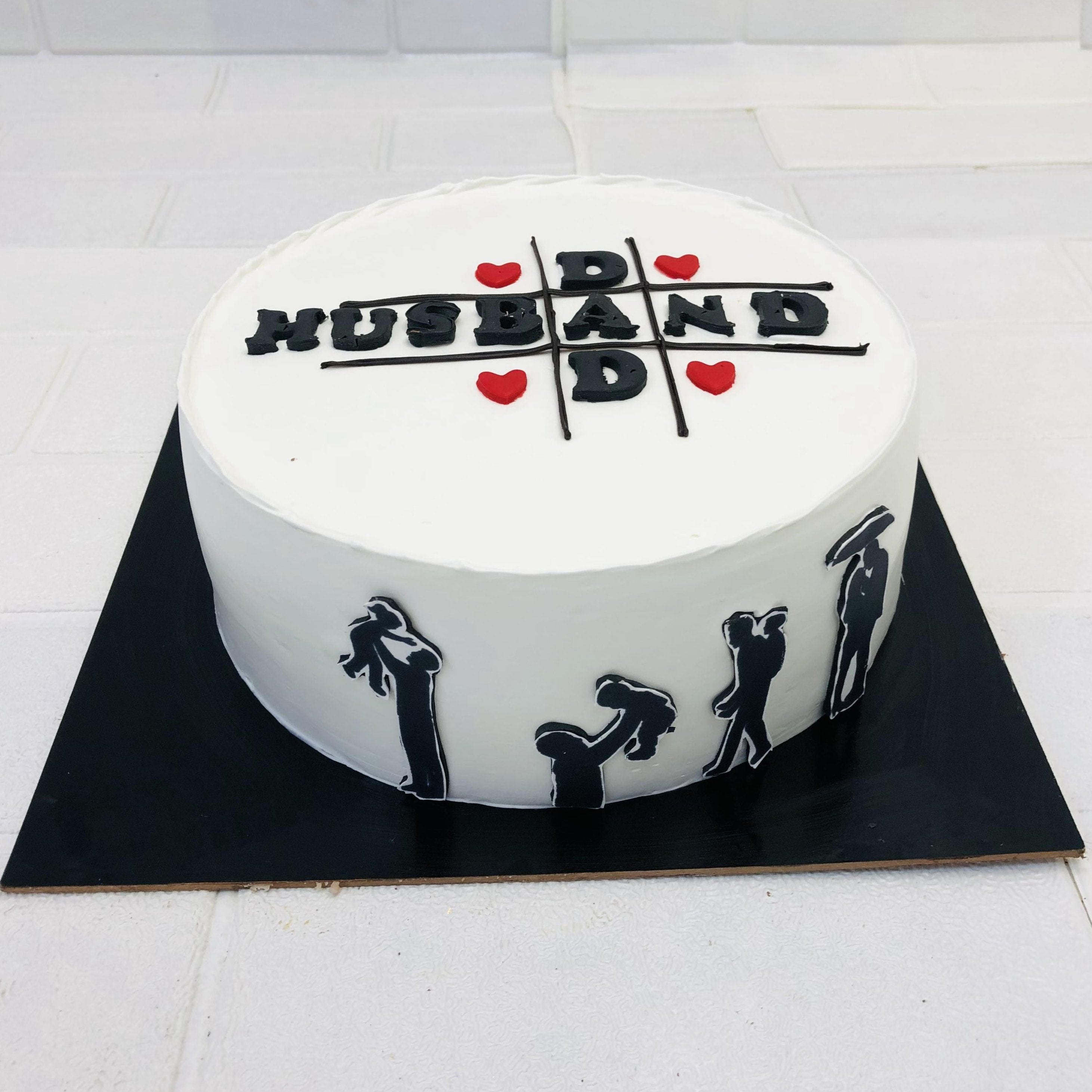 Dad-Husband Theme White Cake