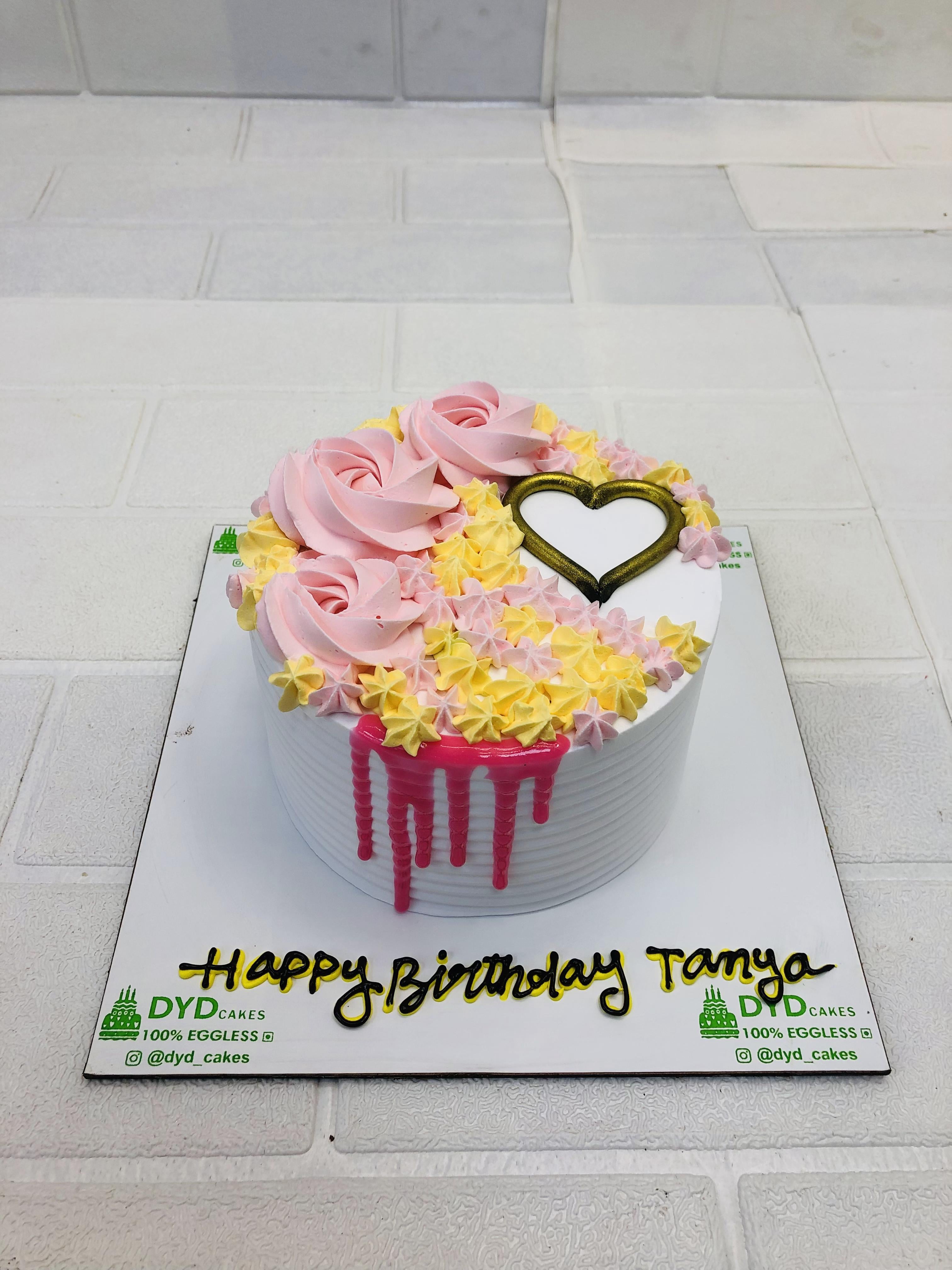 Pink Rosette Love Cake