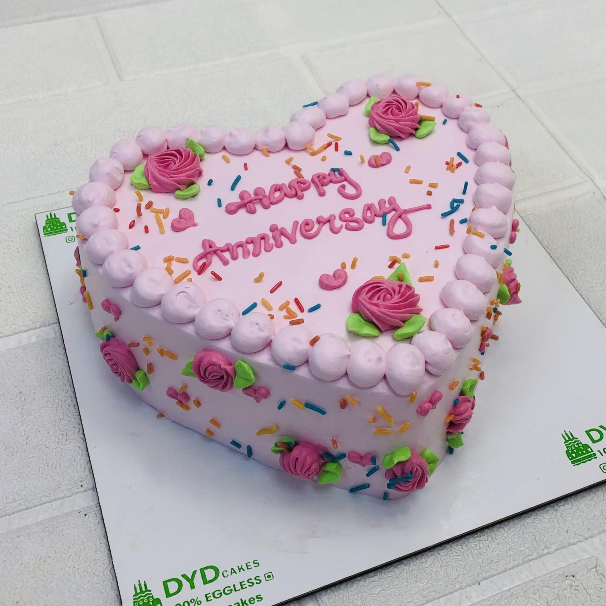 Designer Anniversary Heart Cake