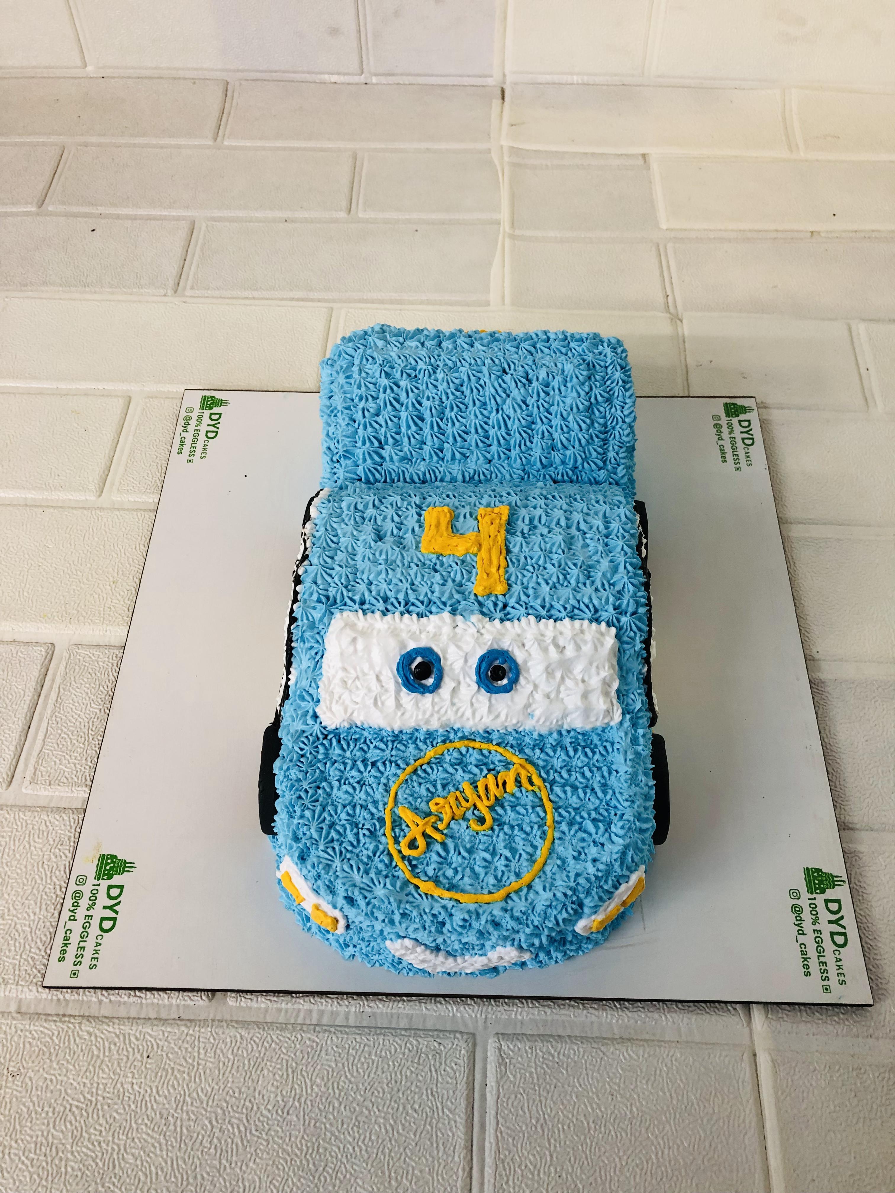 Fresh Cream Car Cake