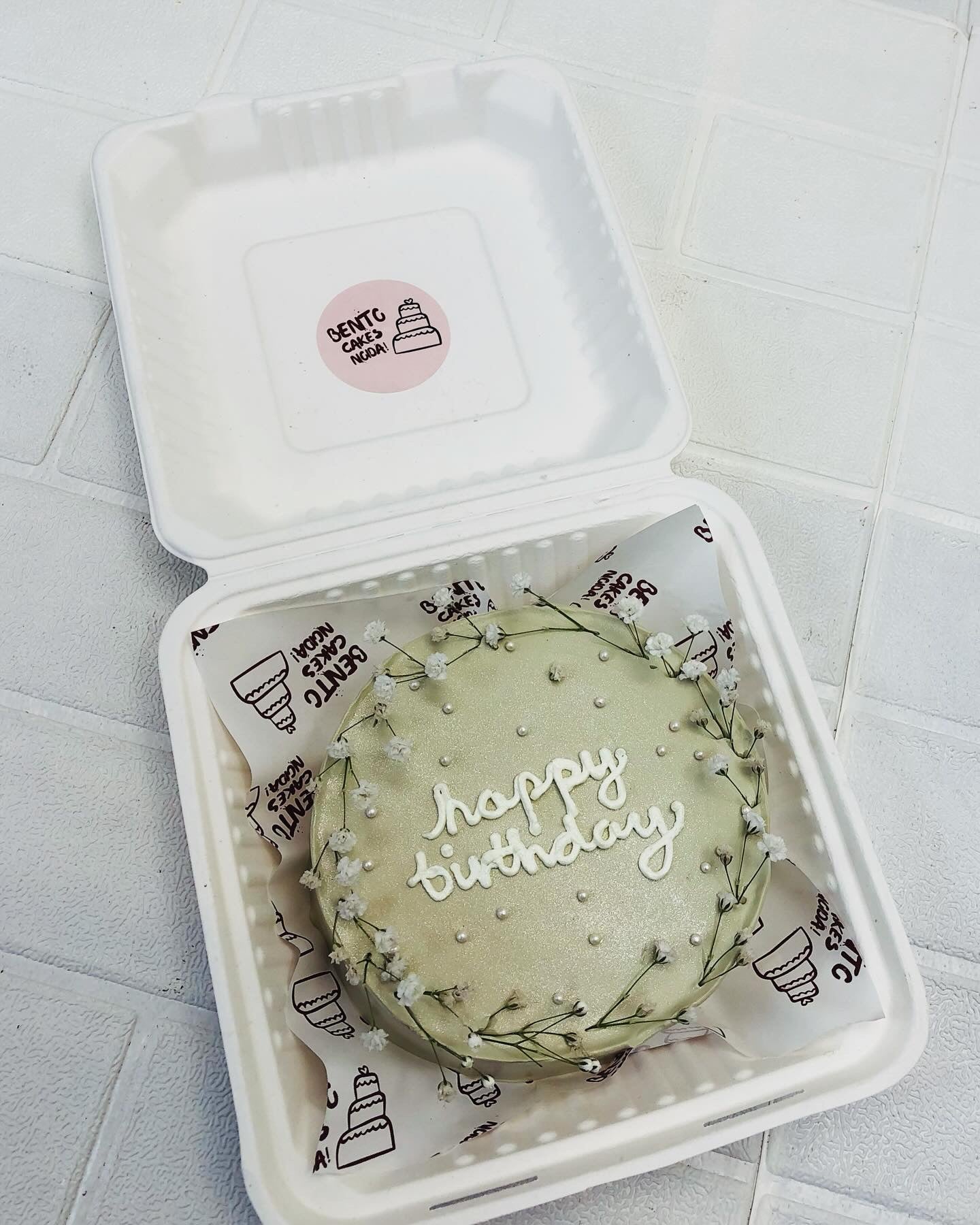 Aesthetic Grey Bento Cake