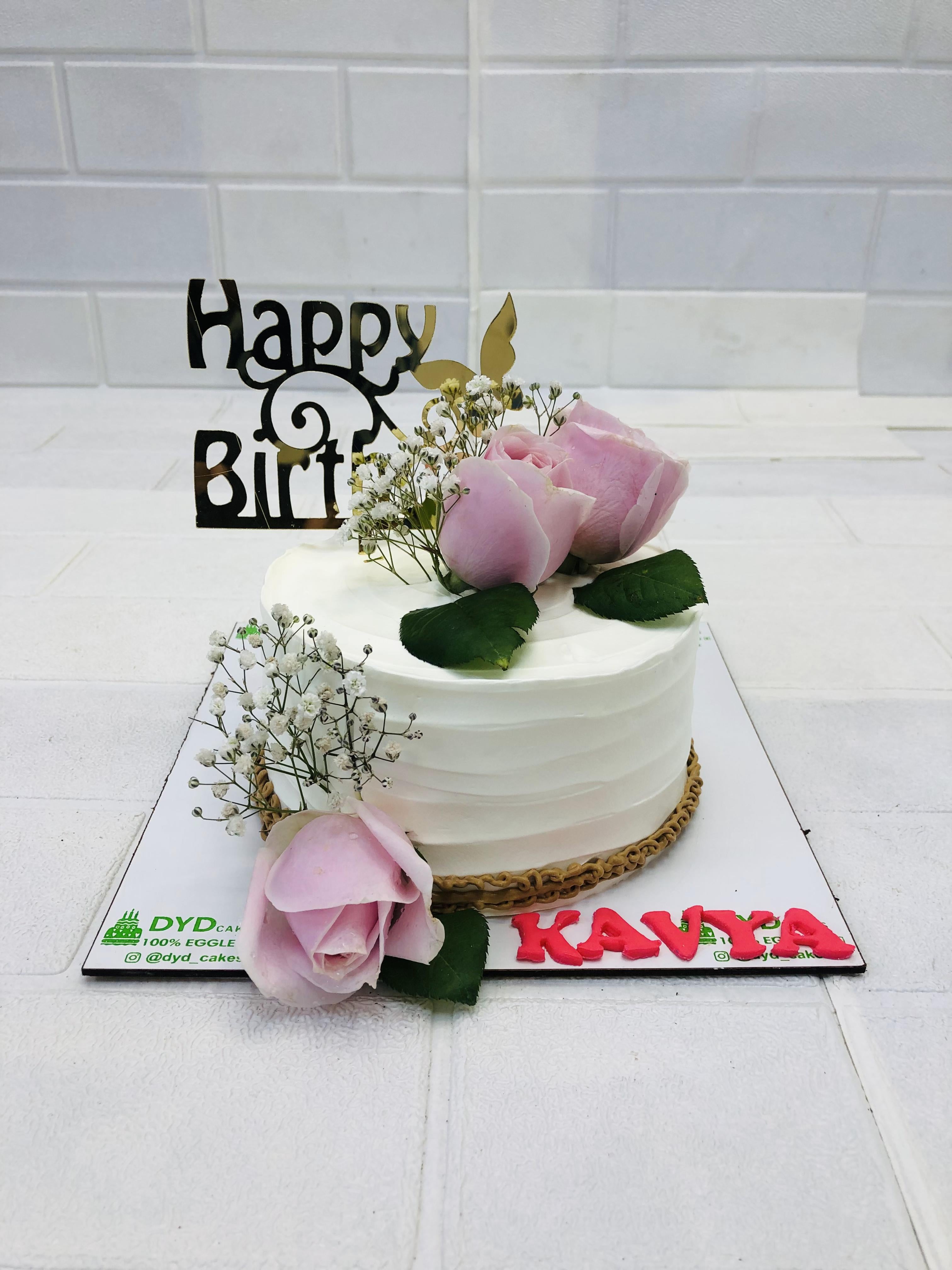 White Floral Birthday Cake
