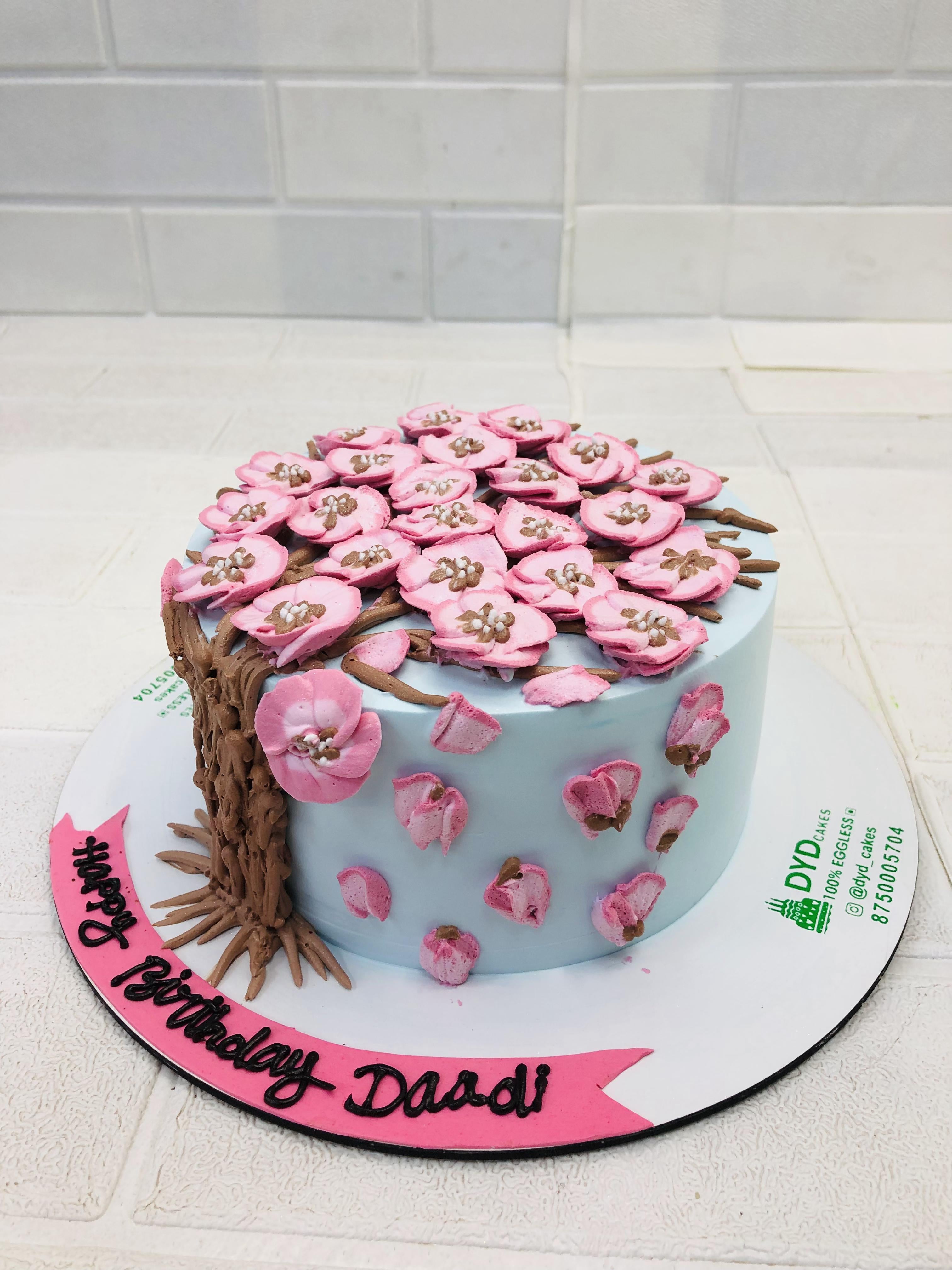 Beautiful Flowers Tree Theme Cake