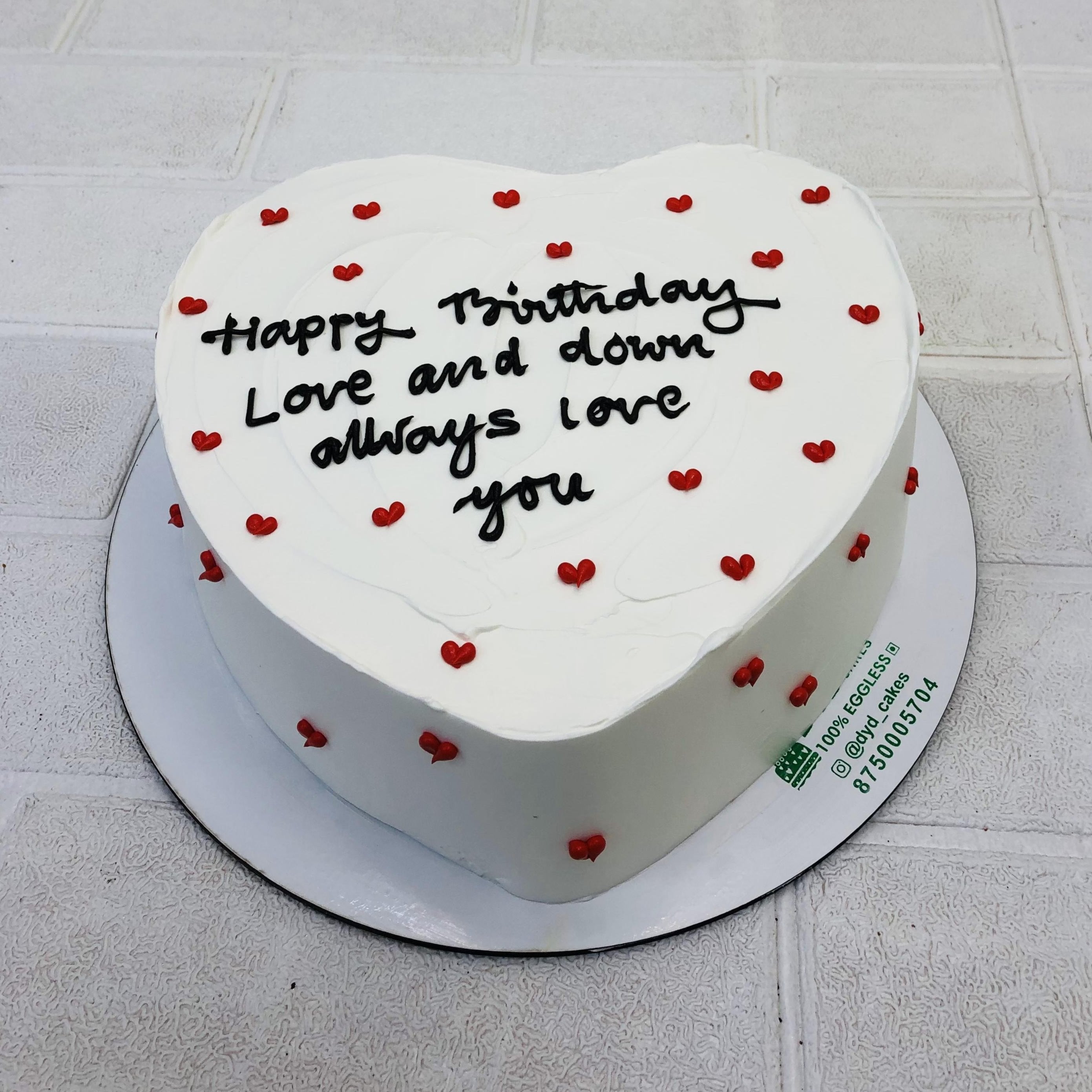Birthday Theme Heart Shape Cake