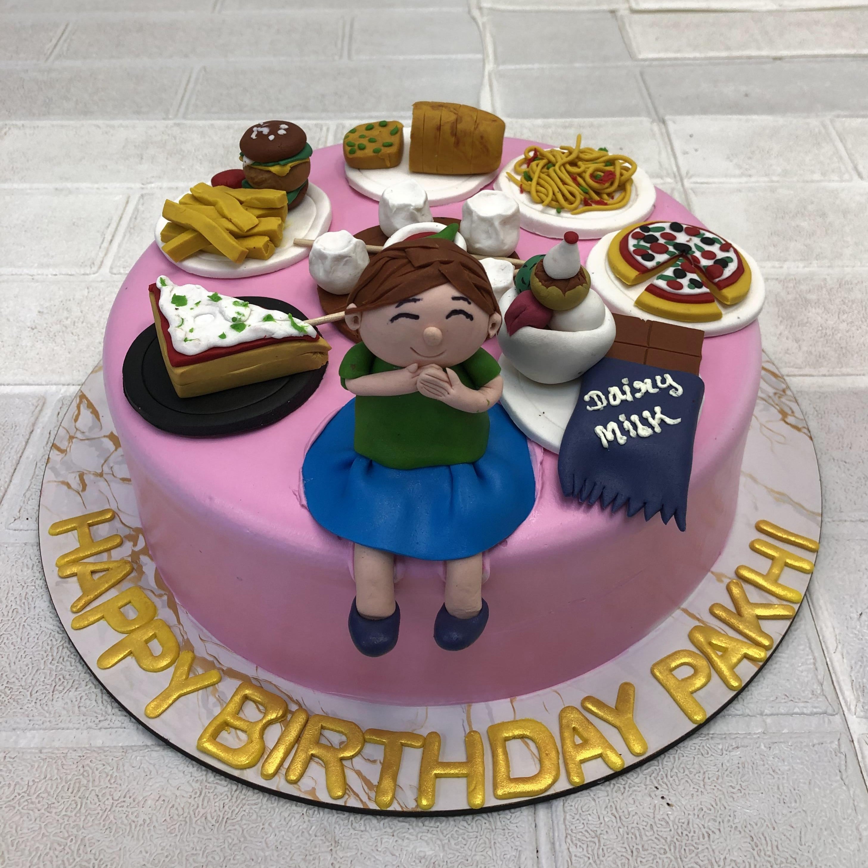 Foodie Girl Theme Cake