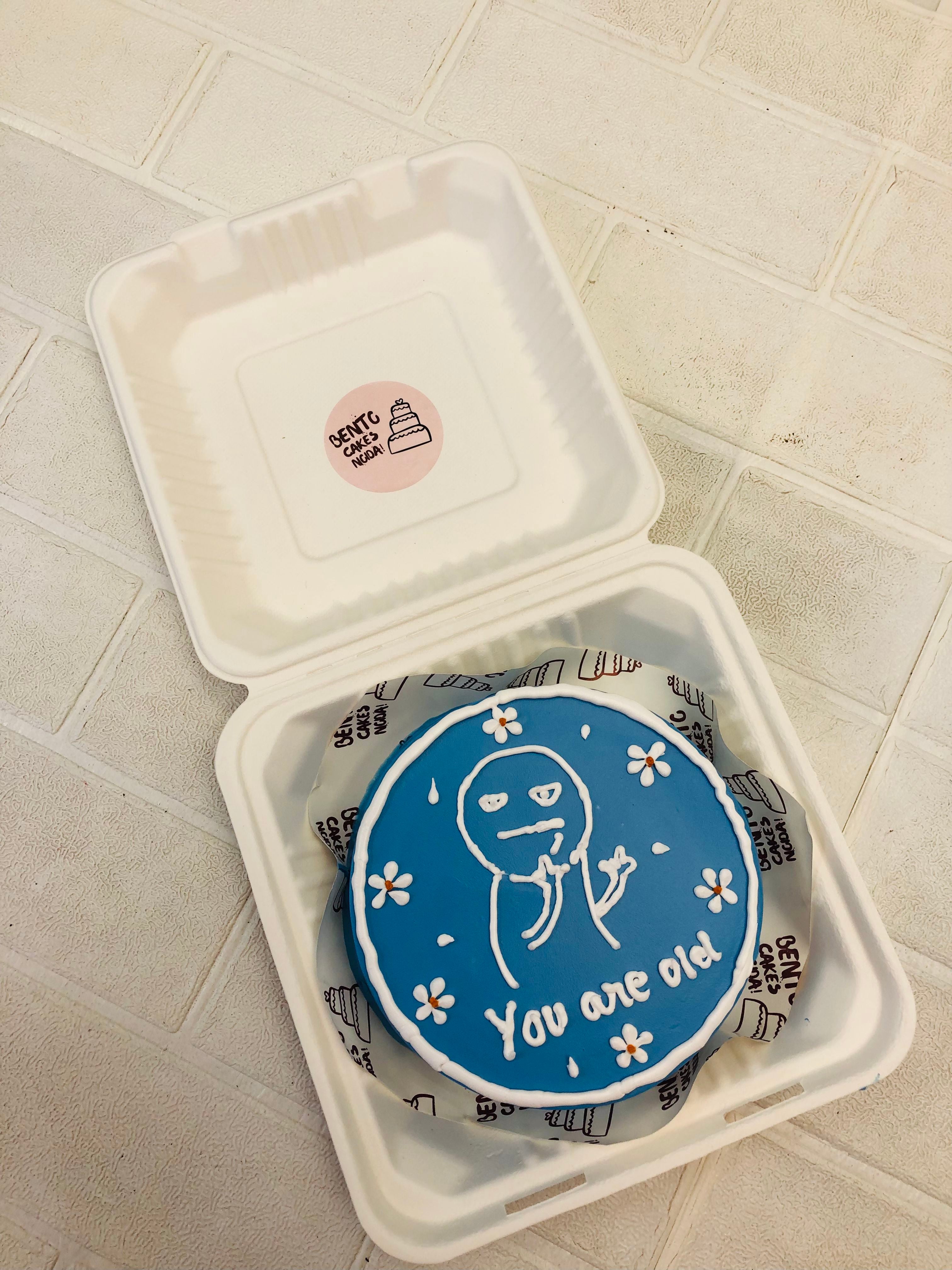 Aesthetic Blue Mimi Bento Cake