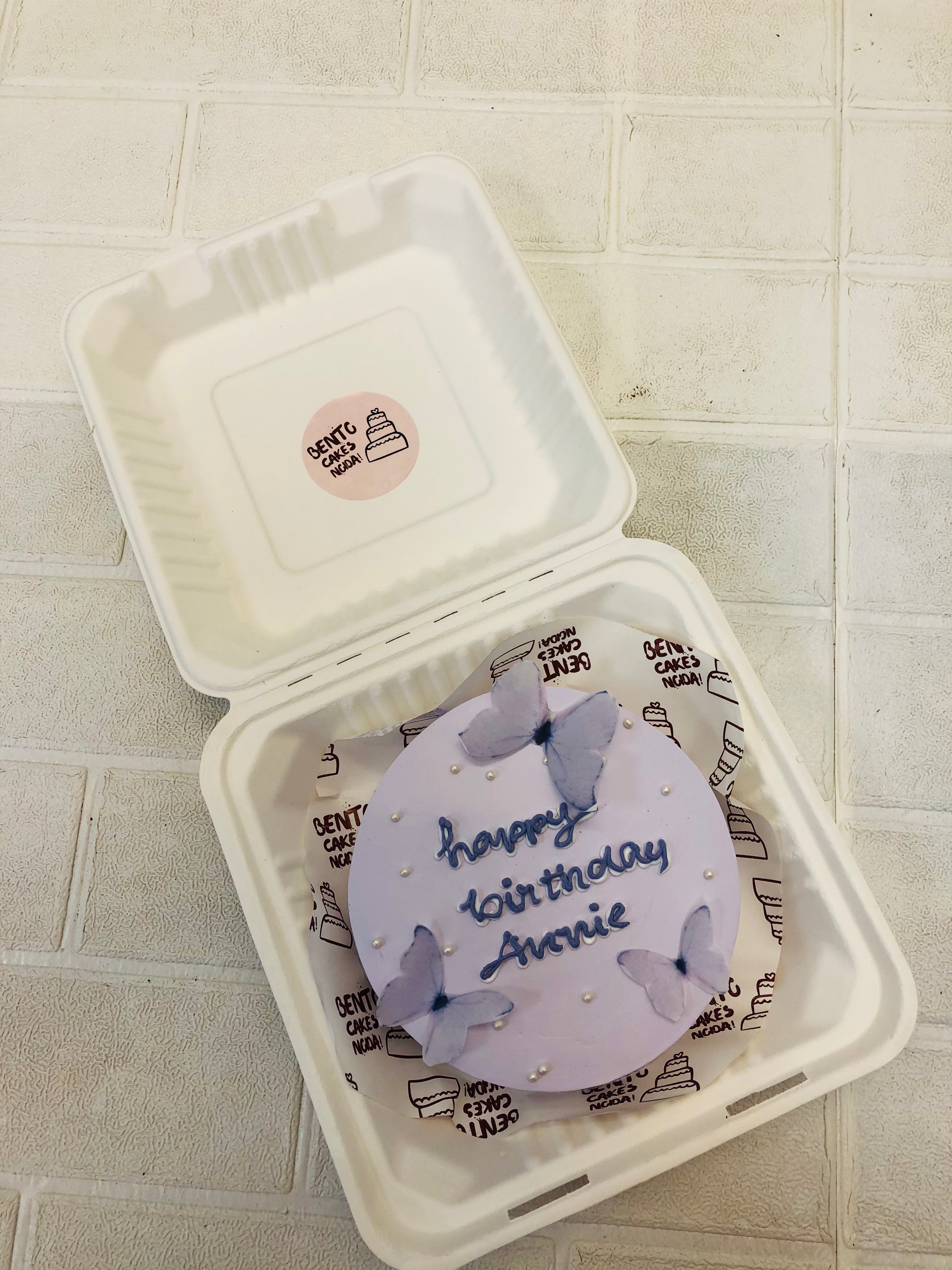 Aesthetic Butterfly Bento Cake