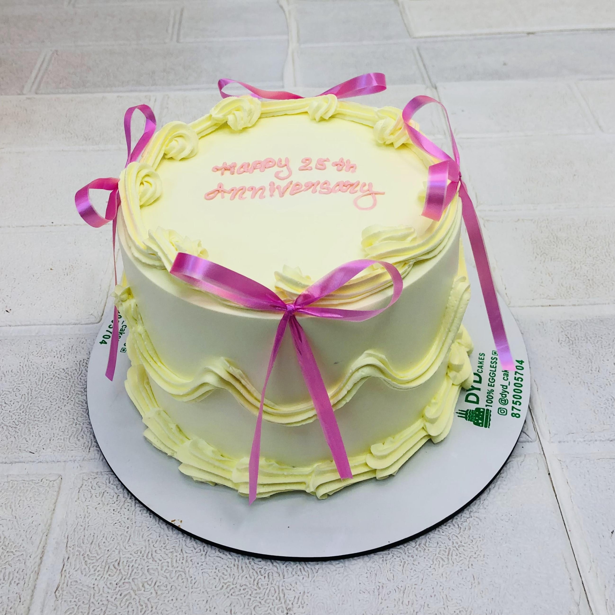 Yellow Bow Theme Cake