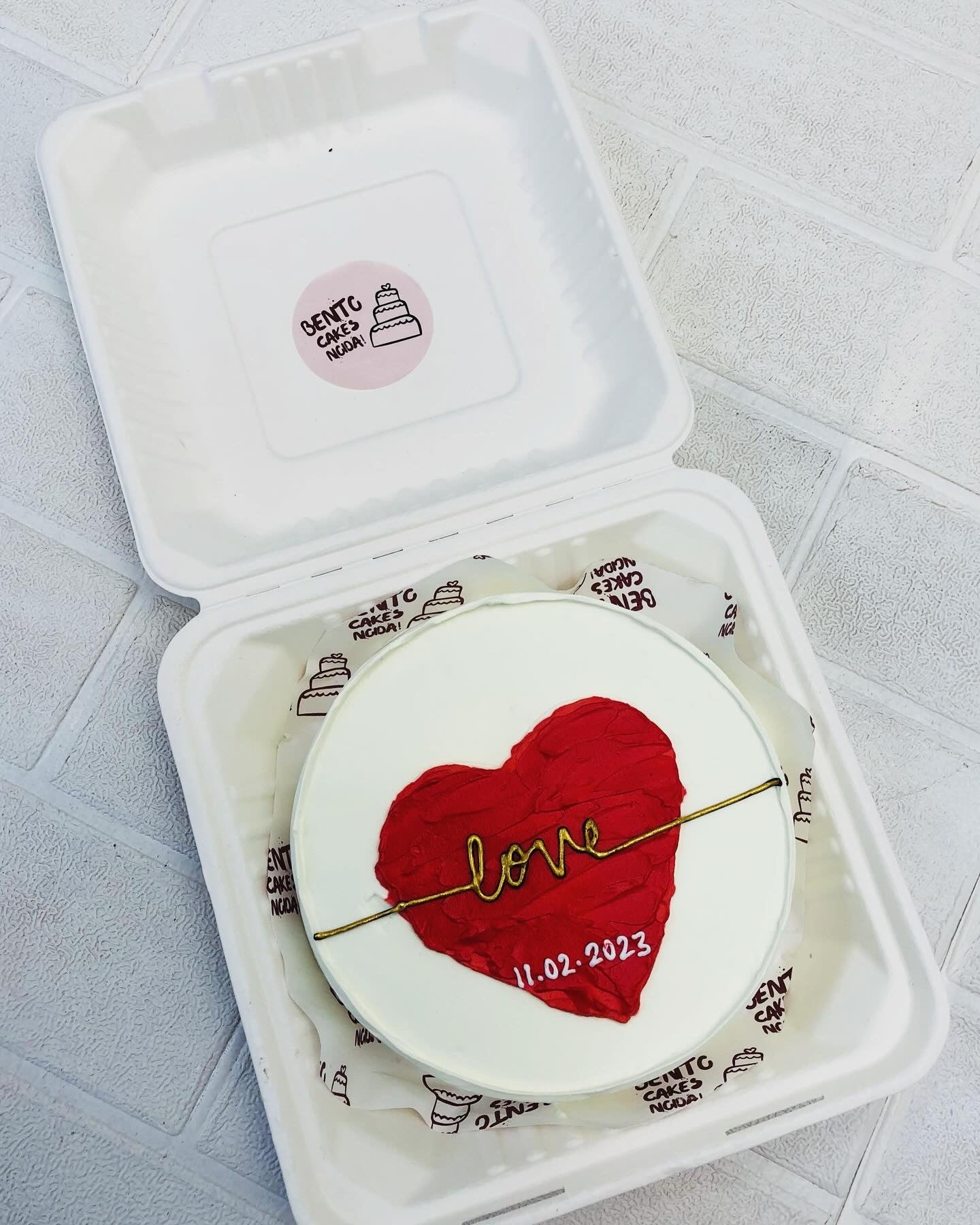 Love Engagement Bento Cake