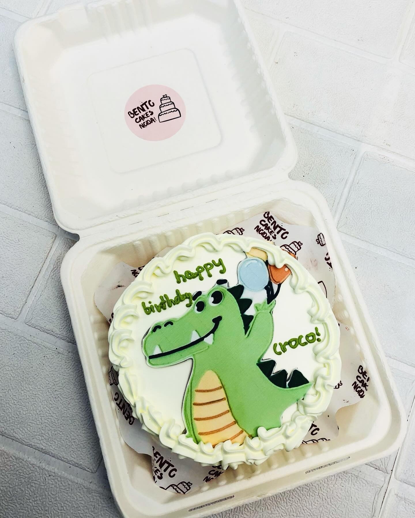 Crocodile B'day Theme Bento Cake