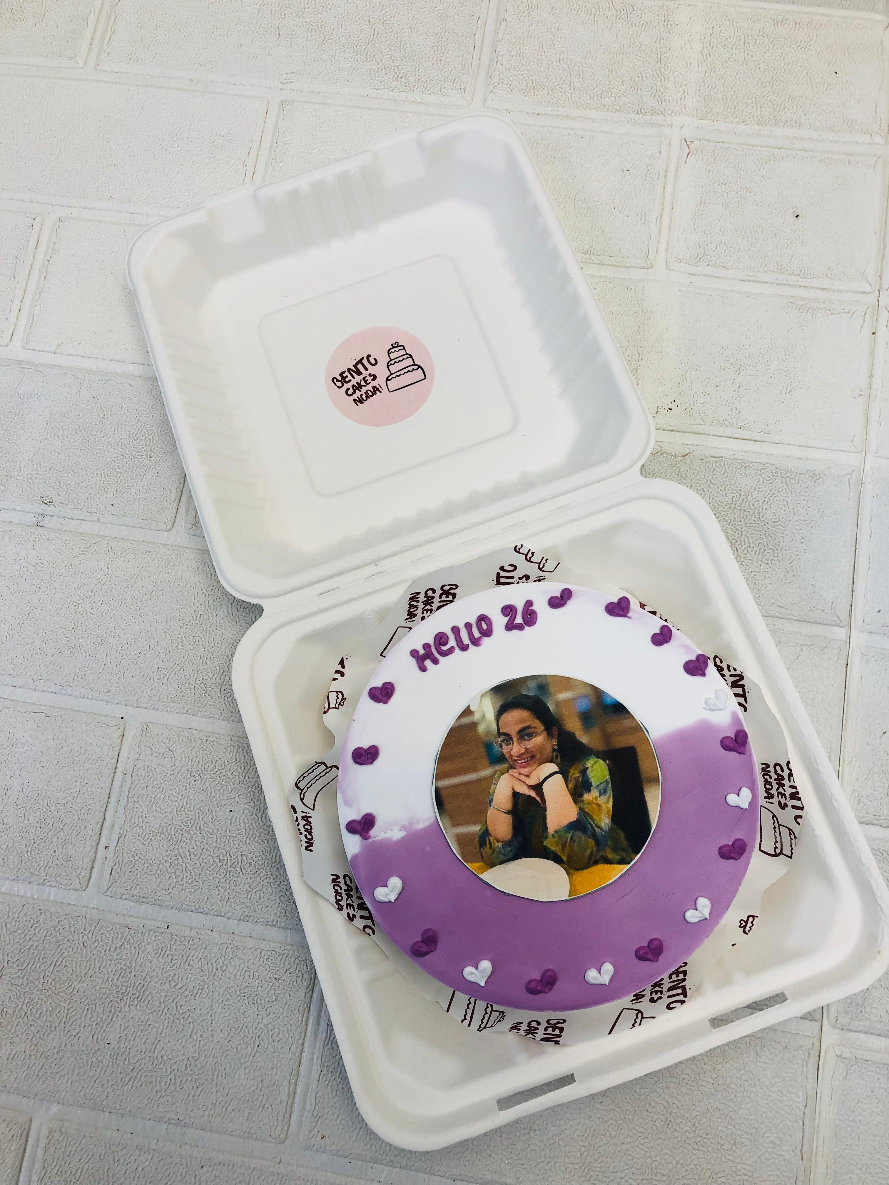 Hello 26 Theme Photo Bento Cake