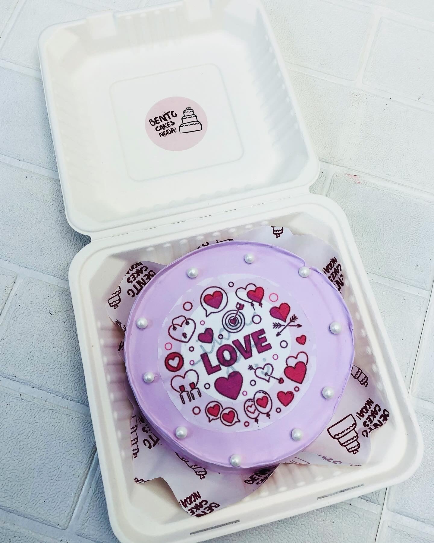 Love Theme Purple Bento Cake