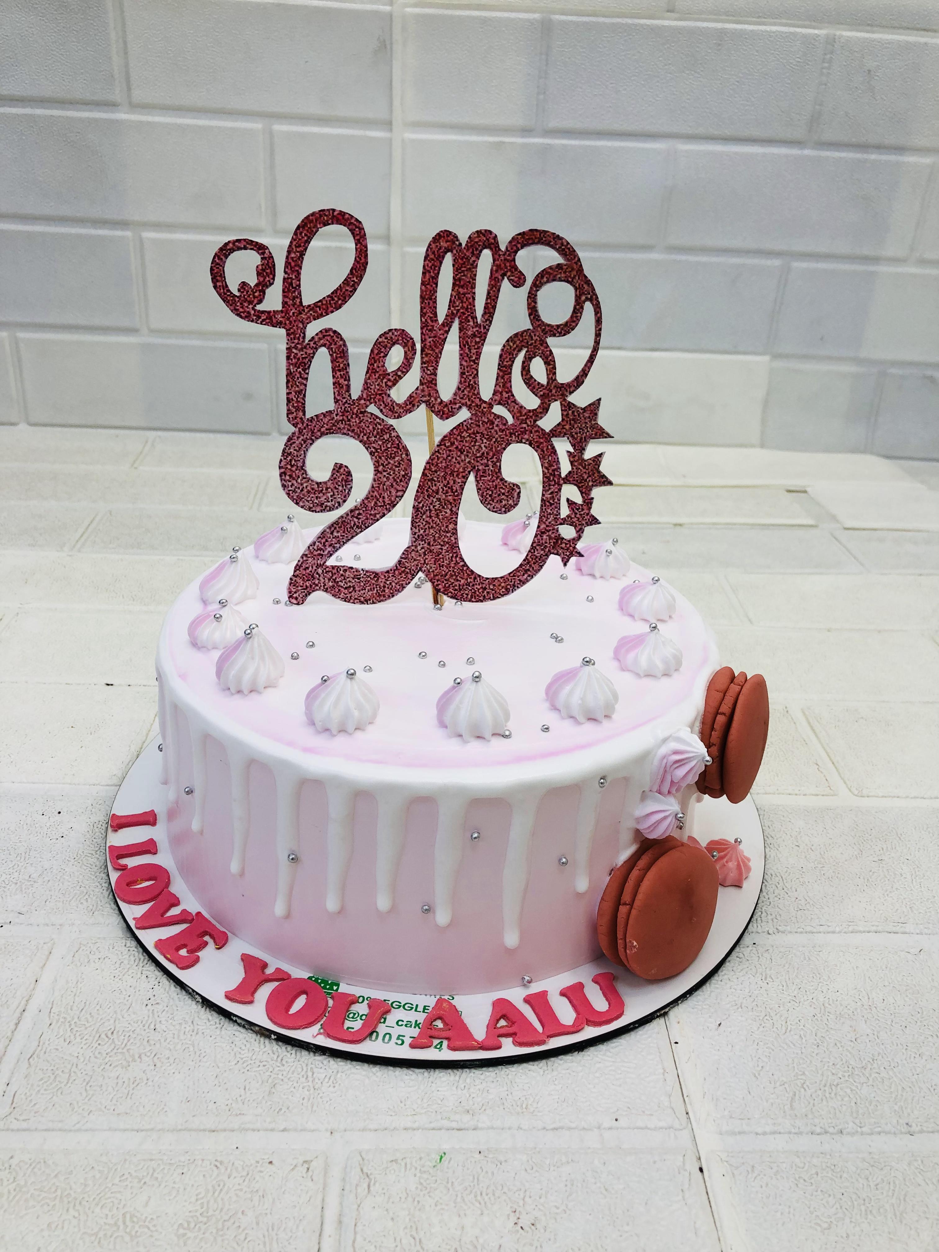 Pink & White Drip Cake