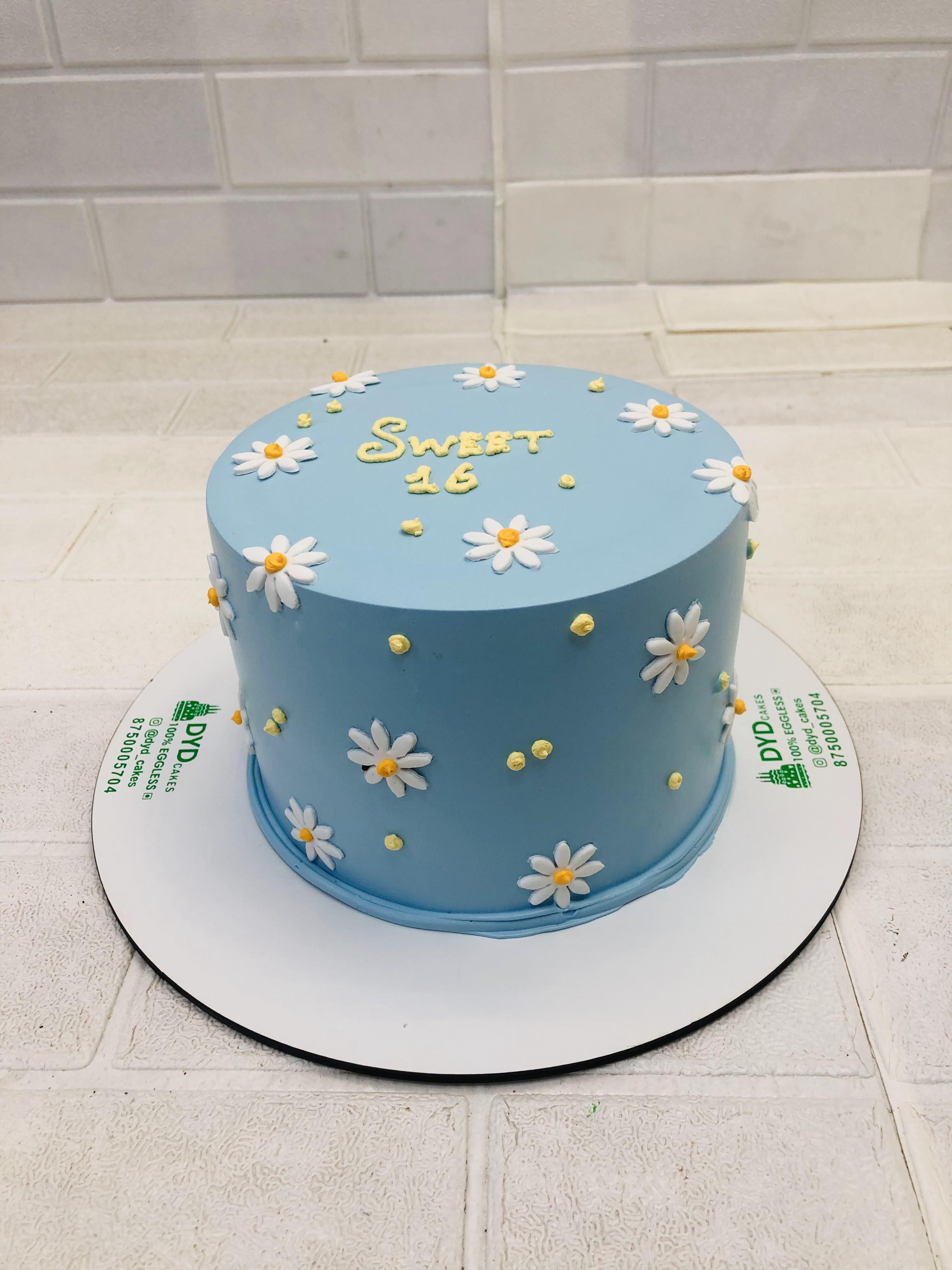 Lily Flower Bento Blue Cake