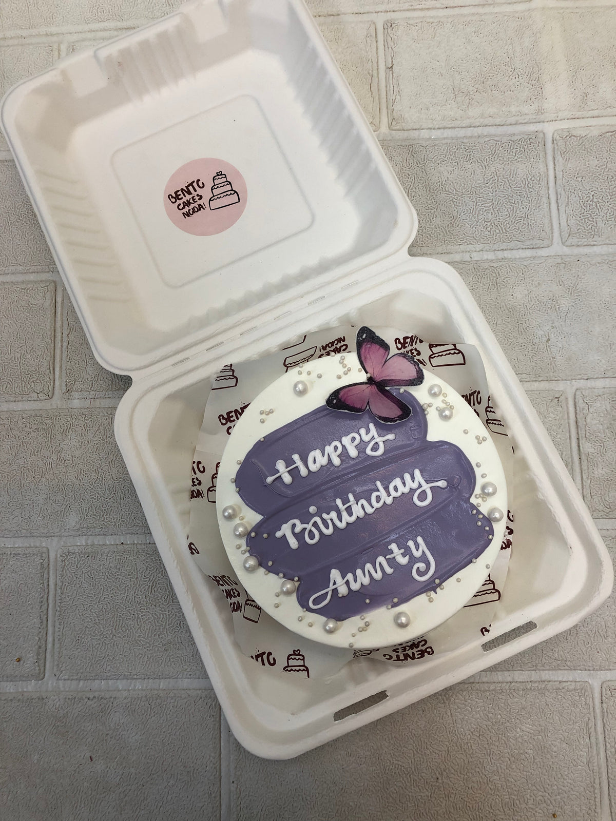 Purple Shade Butterfly Bento Cake