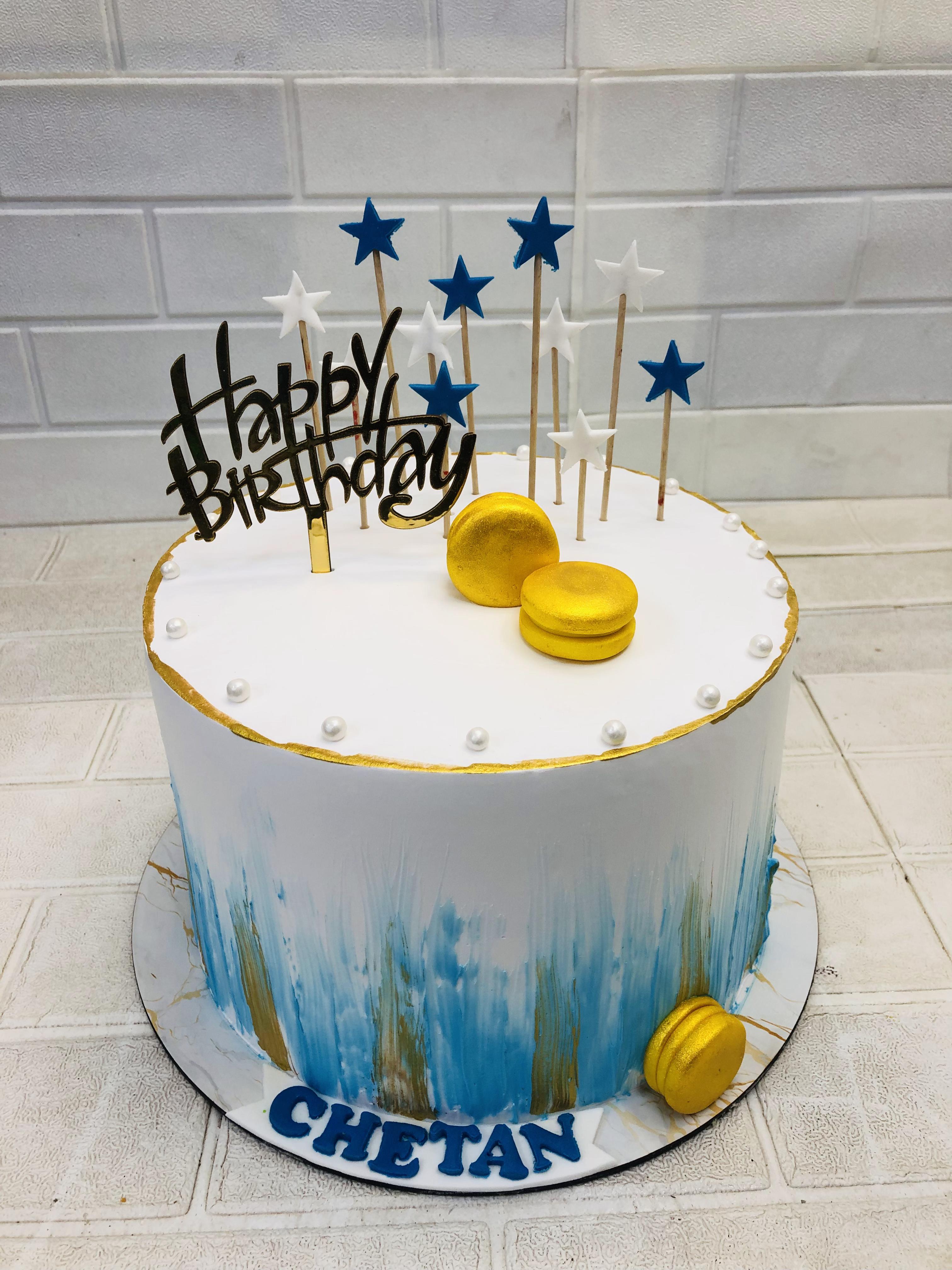 Golden Cookie Blue Cake