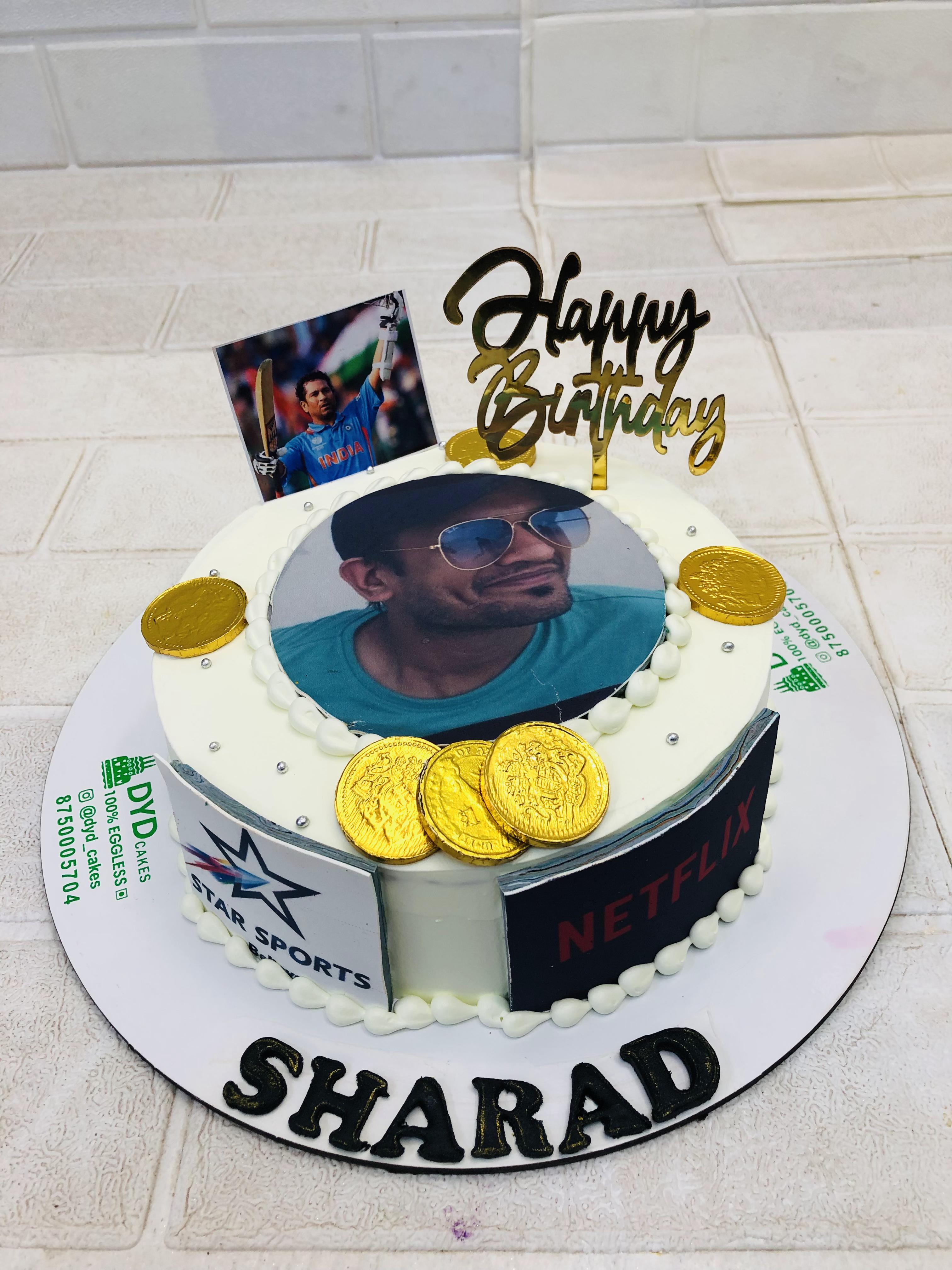 Cricket Lover Photo Theme Cake