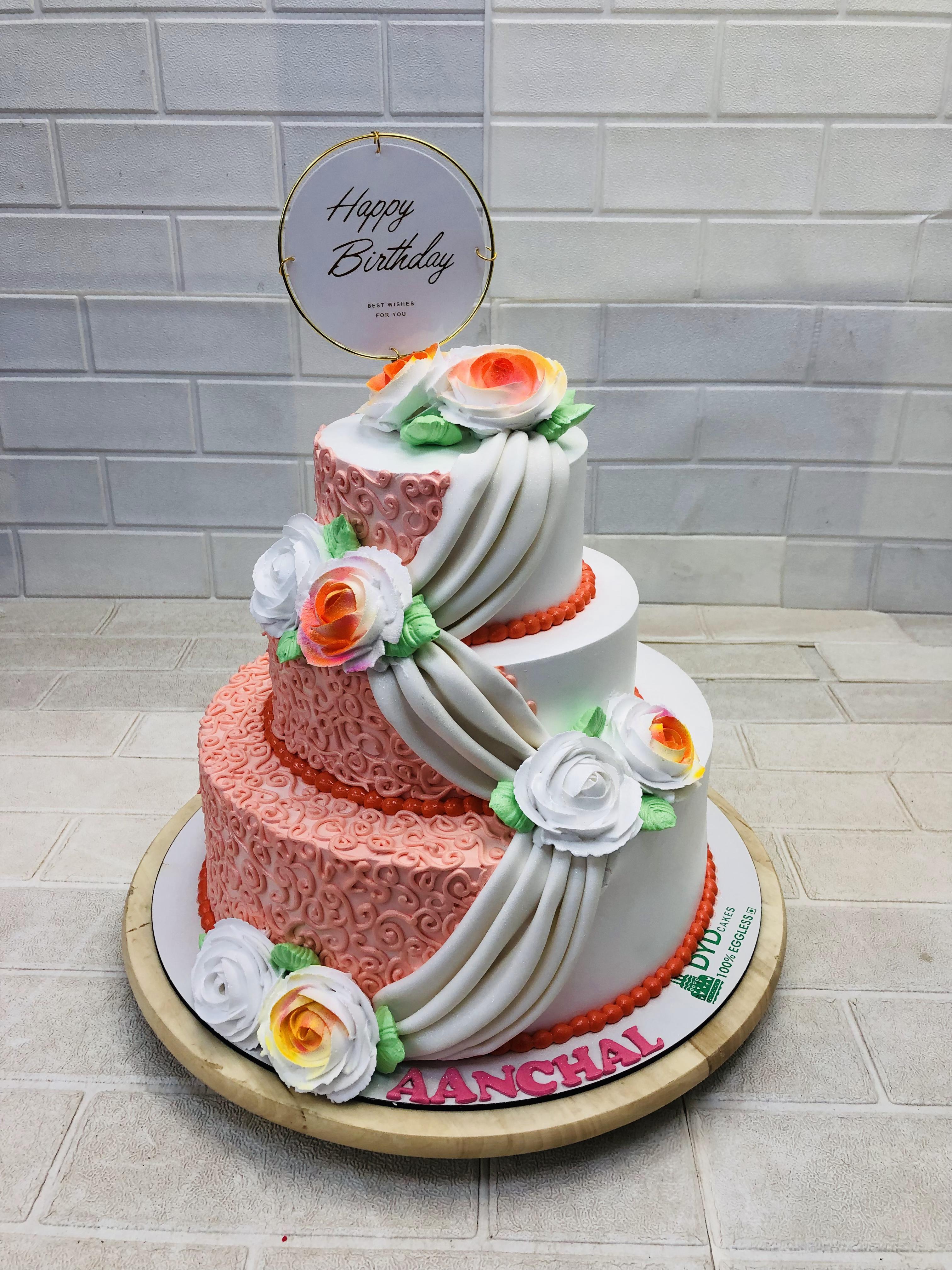 Strawberry Birthday Flowers Cake