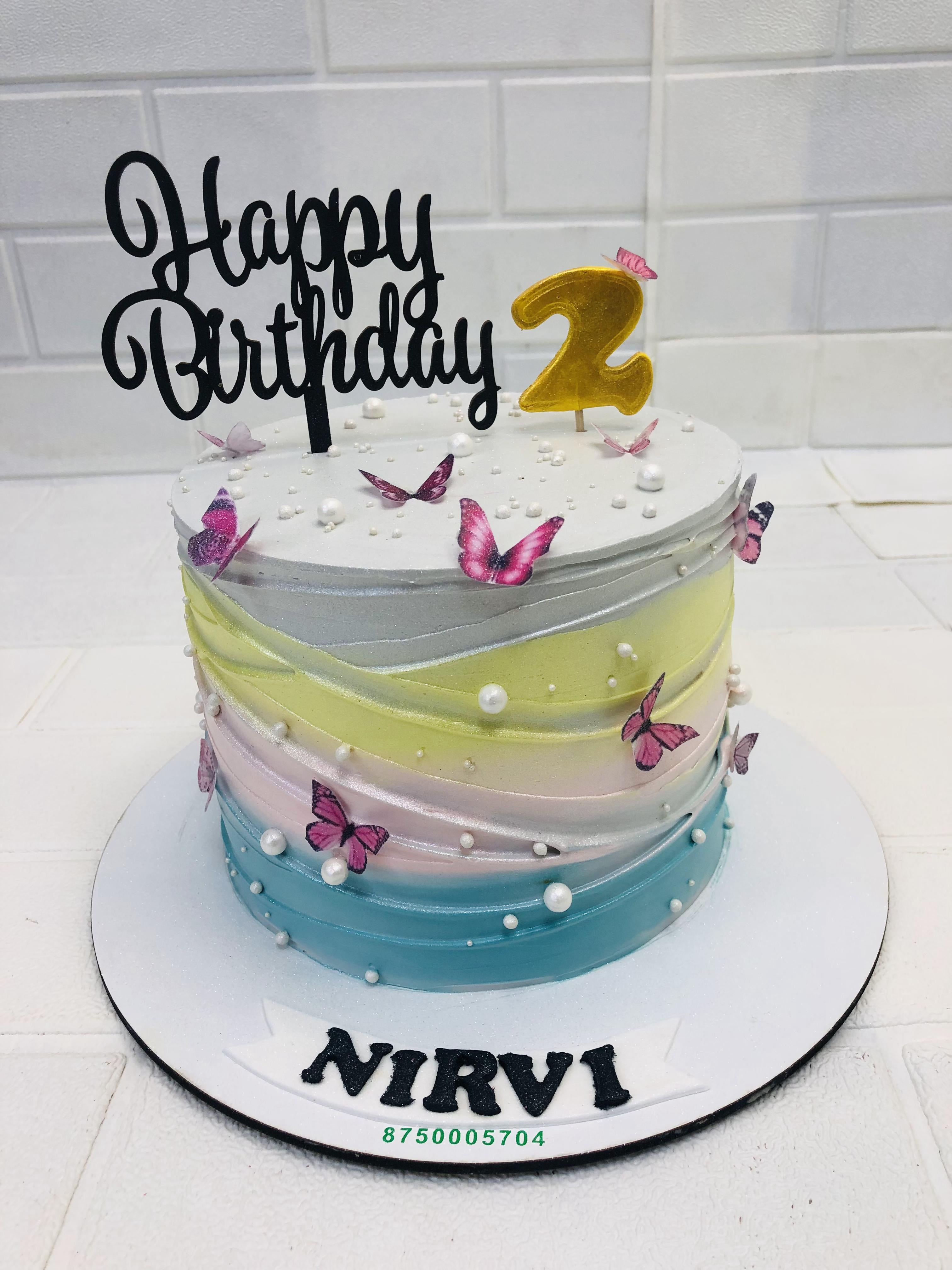 Aesthetic Multicolor Butterflies Cake