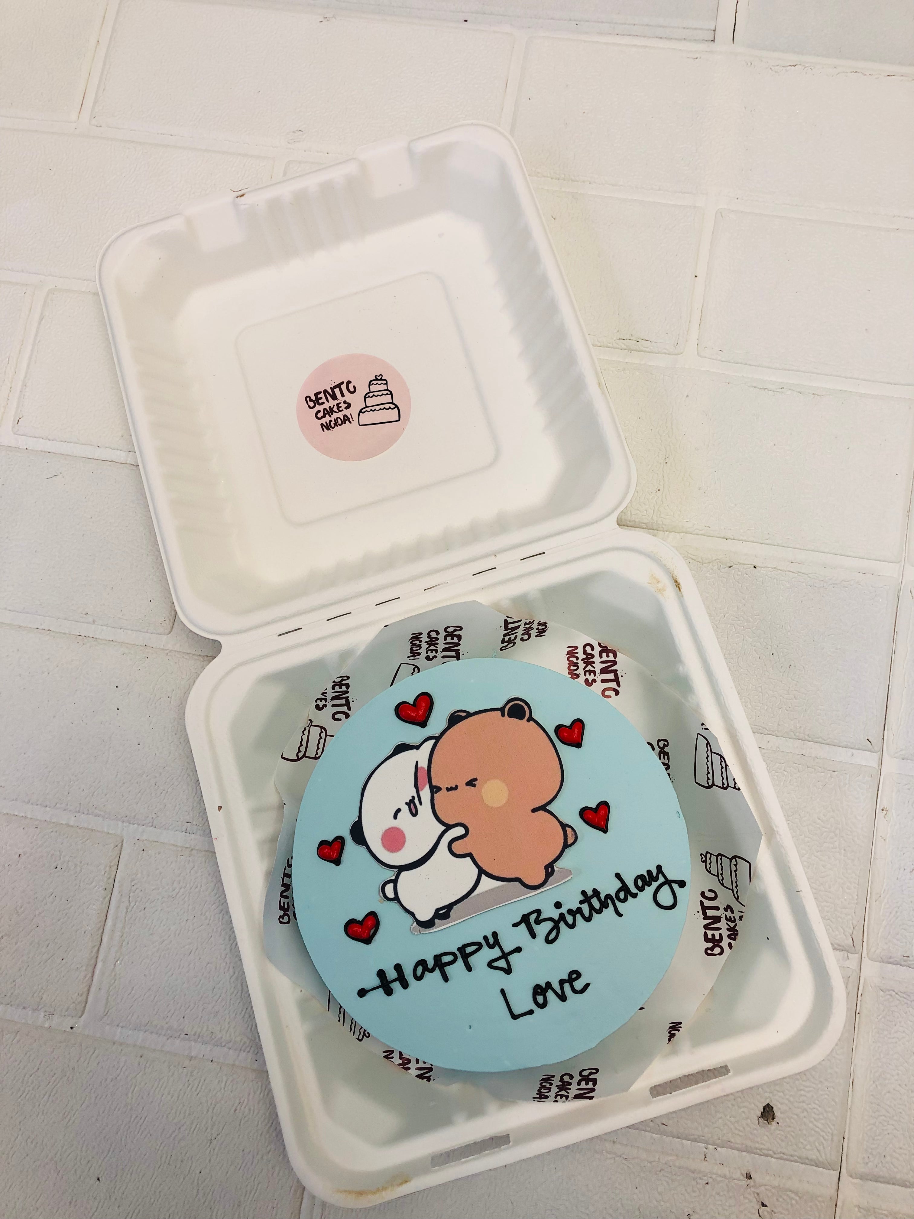 Bubu Dudu Love blue Bento Cake