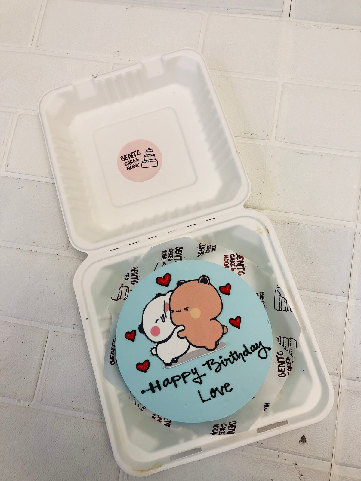 Bubu Dudu Love blue Bento Cake