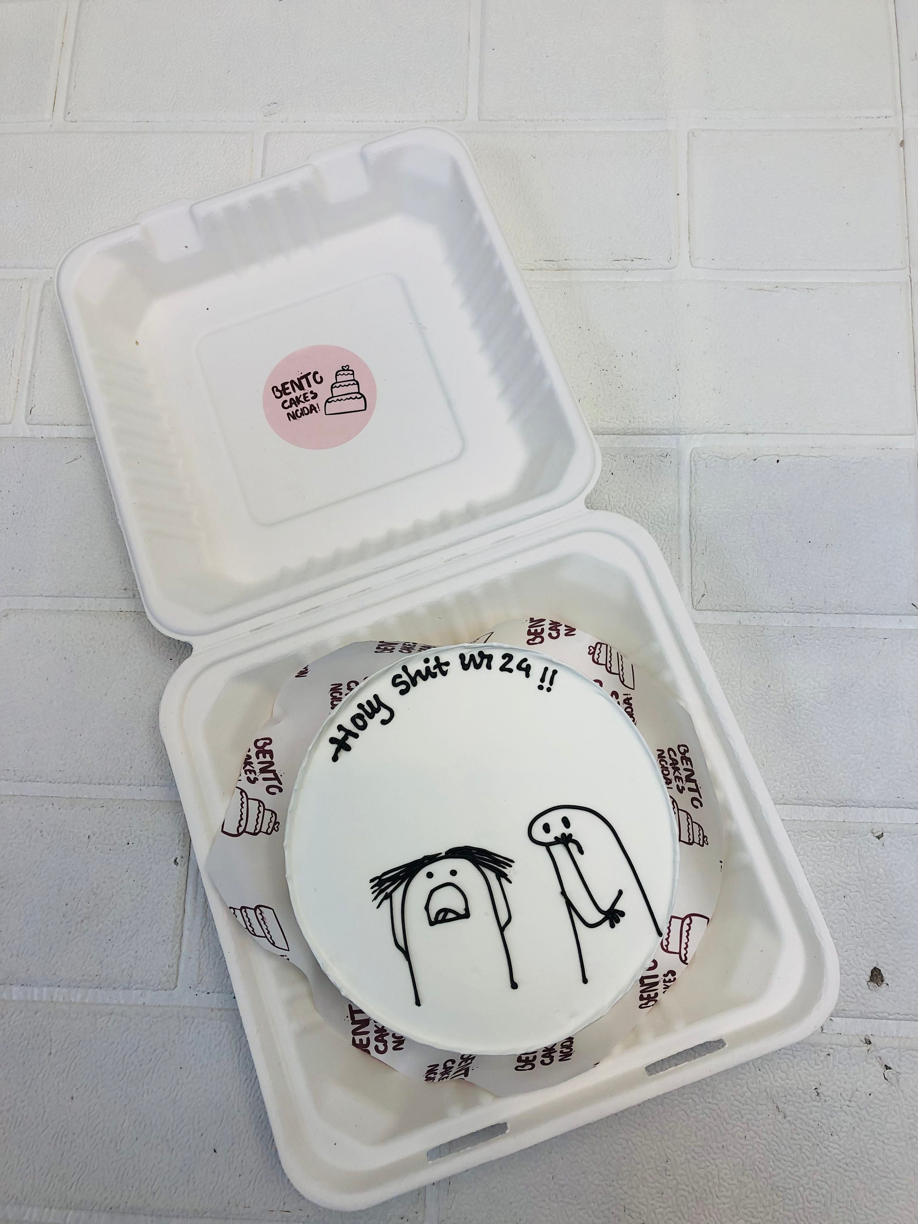 Birthday Theme white Mimi Bento Cake