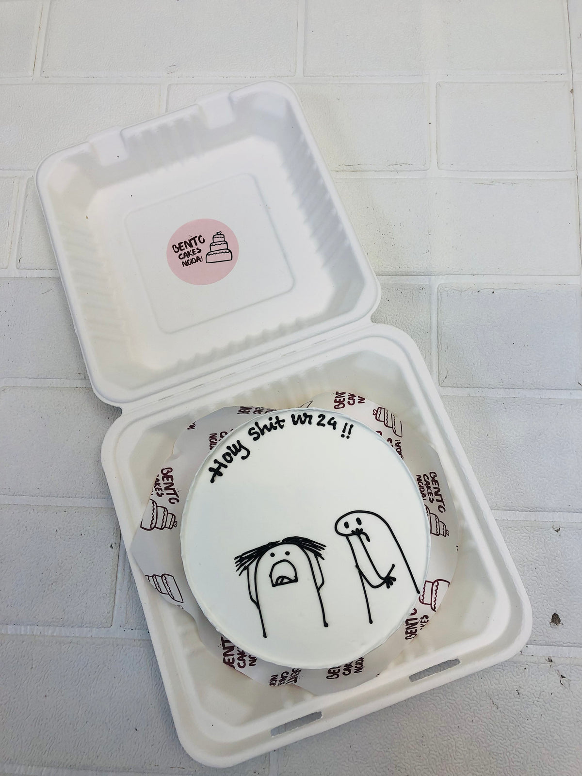 Birthday Theme white Mimi Bento Cake